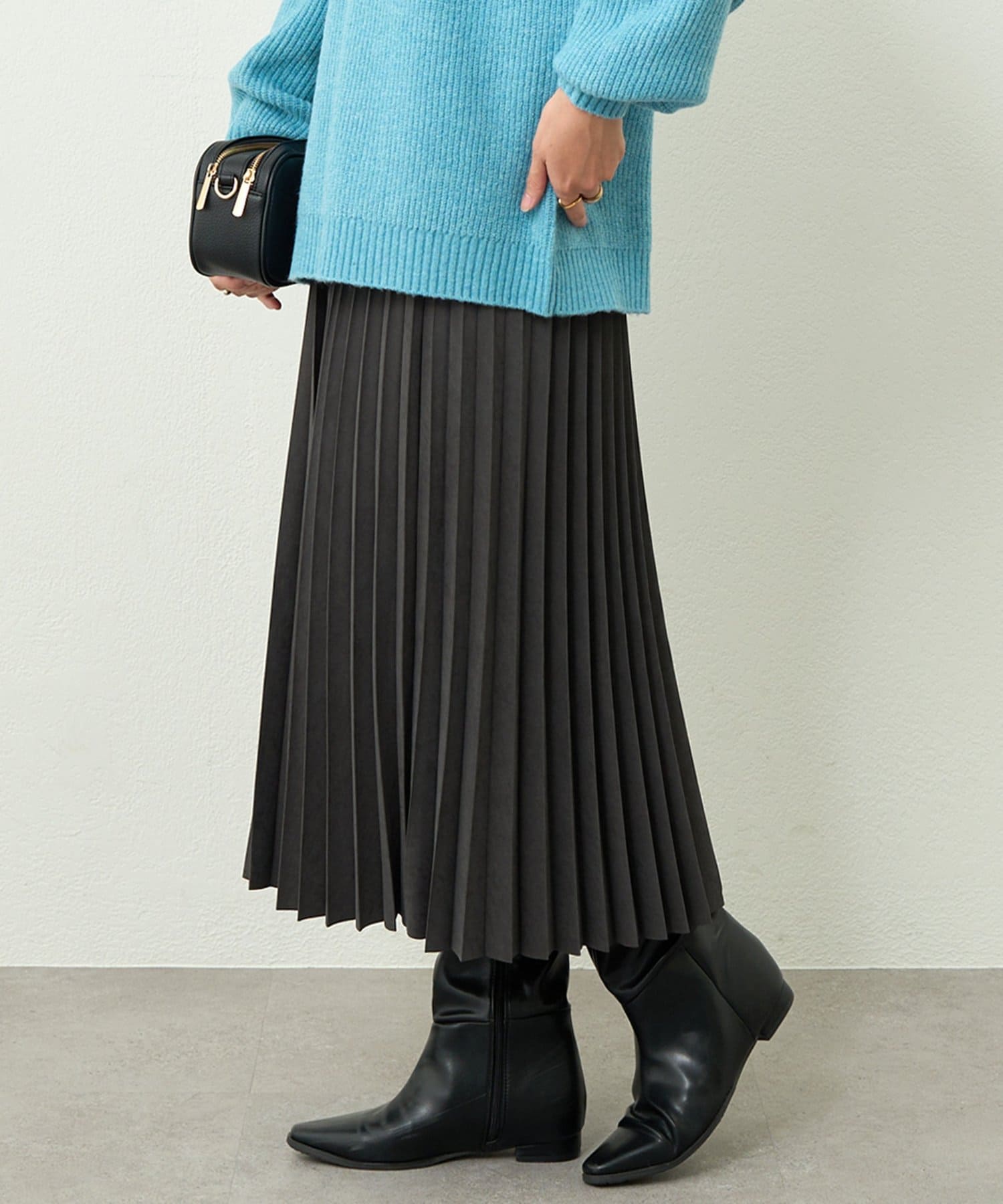 un dix cors(アンディコール) 《大人フェミニンなムードに》ピーチアコーディオンプリーツスカート