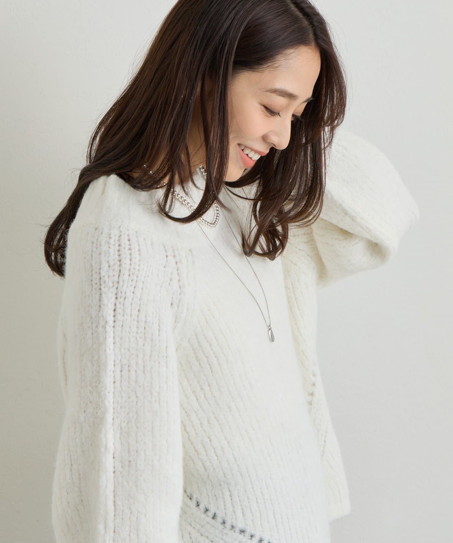 un dix cors(アンディコール) 《デイリーに活躍》圧縮起毛ワイドネックニット