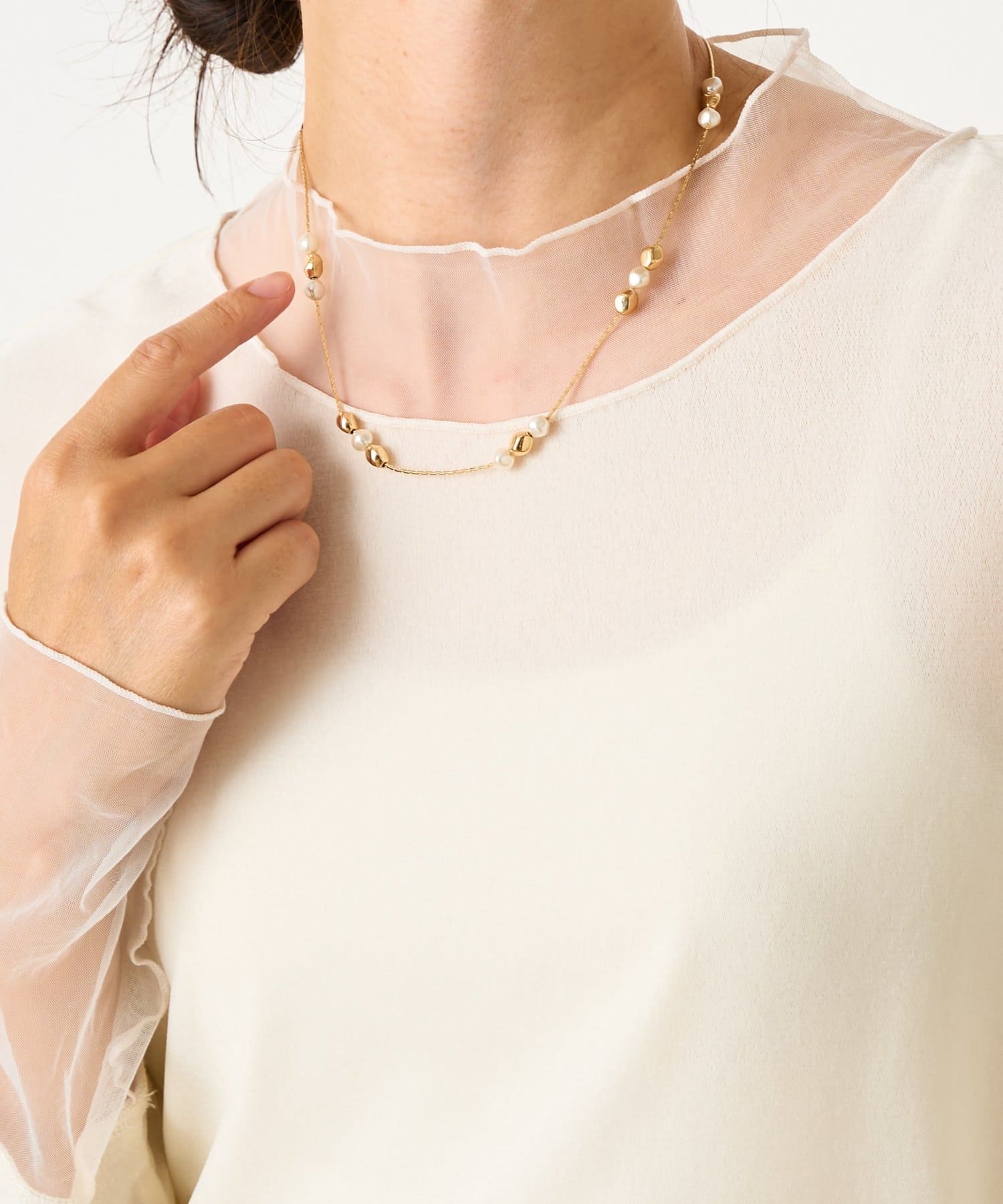 Jena　espace merveilleux(ジェナ　エスパスメルヴェイユ) ミックスパールネックレス