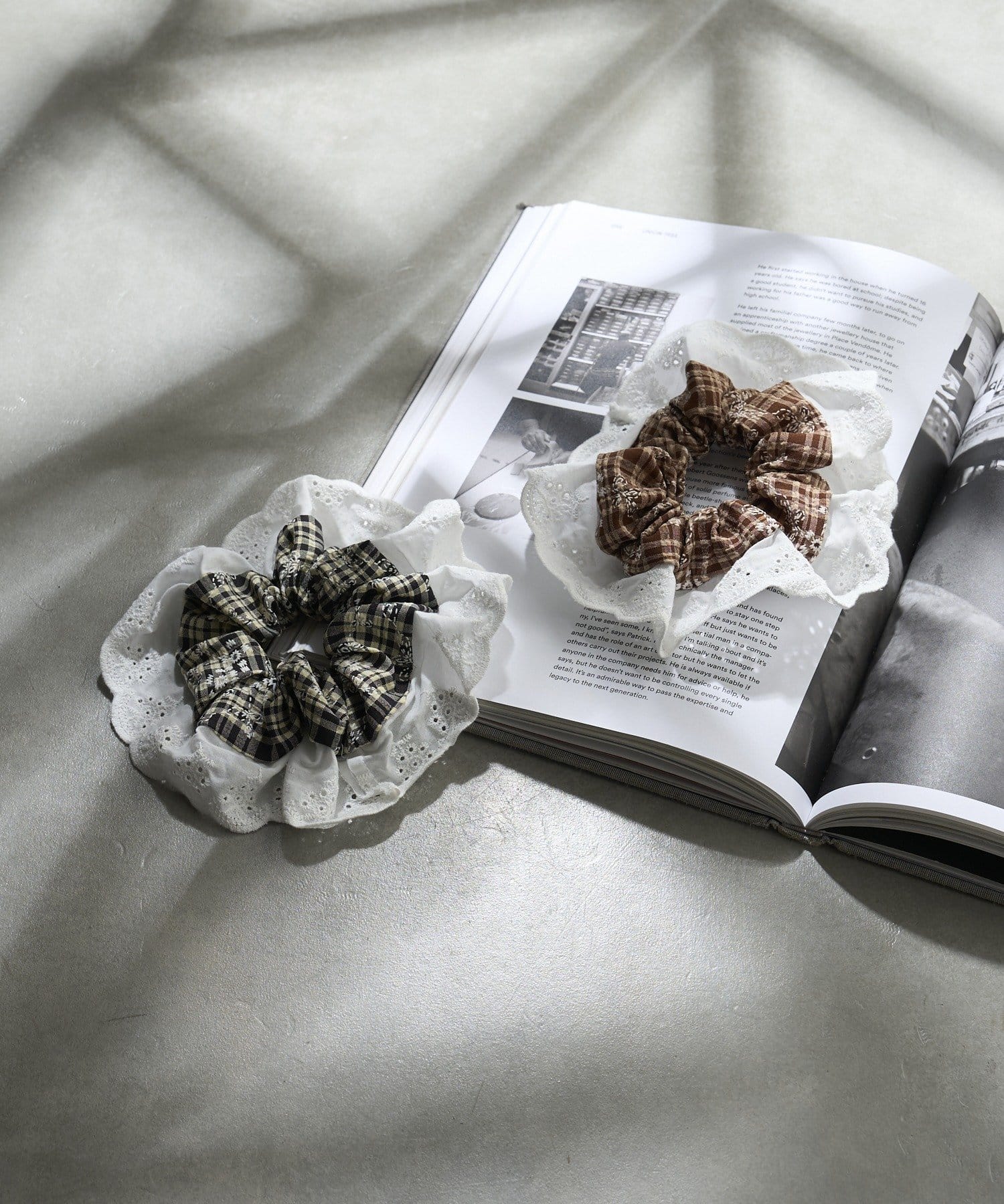 Lattice(ラティス) チェックレースシュシュ