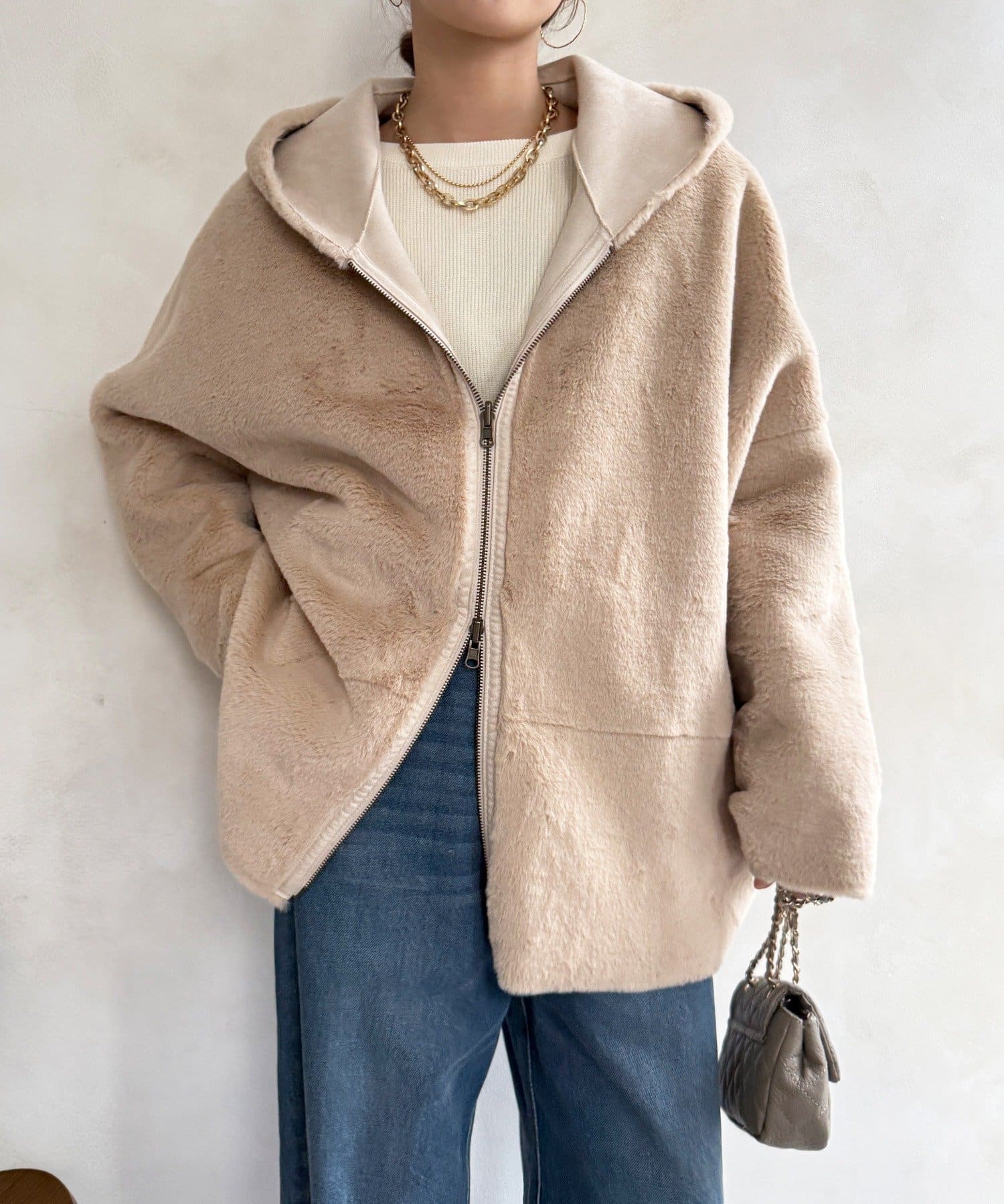DOUDOU(ドゥドゥ) リバーシブルフェイクムートンコート