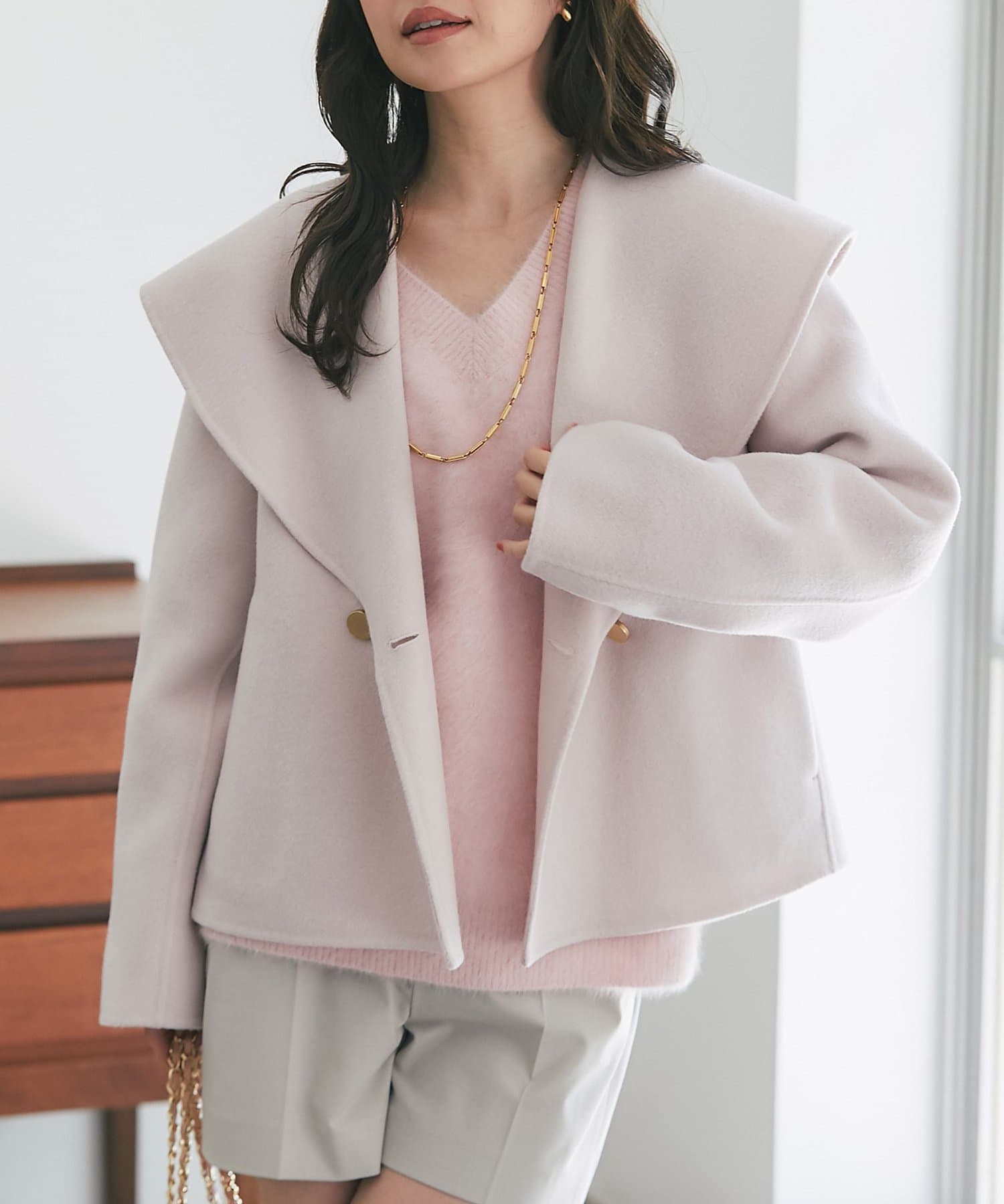 La boutique BonBon(ラブティックボンボン) 【最強モテコート】ダブルフェイスショールカラーコート