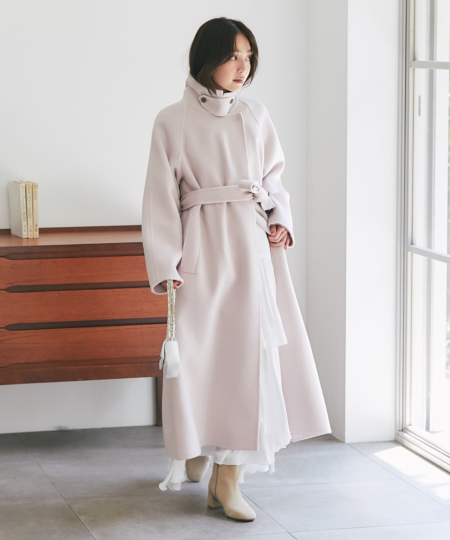 お上品大人っぽコート】ダブルフェイス2WAYロングコート | La