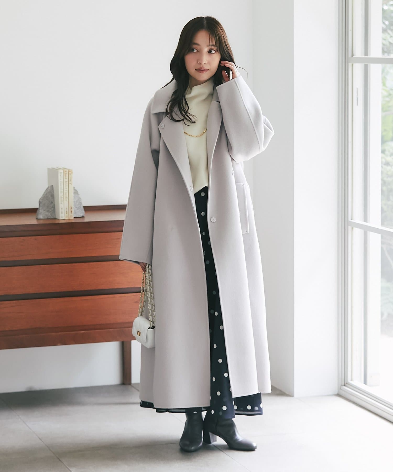 La boutique BonBon(ラブティックボンボン) 【お上品大人っぽコート】ダブルフェイス２WAYロングコート