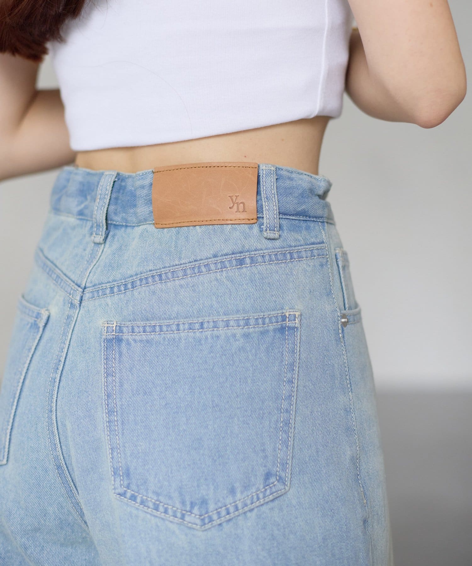 【Yuna企画】Thevon. ゼヴォン ハイウエスト ブルー デニム S Thevon.｜【Yuna企画】ハイウエストストレートデニムパンツ