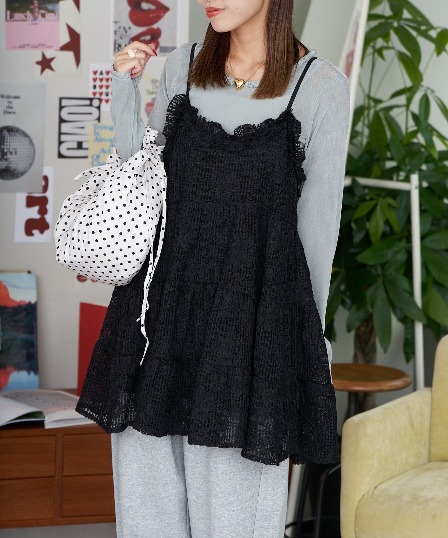 CIAOPANIC(チャオパニック) 【neutral by ciaopanic】花柄刺繍チュールチュニック
