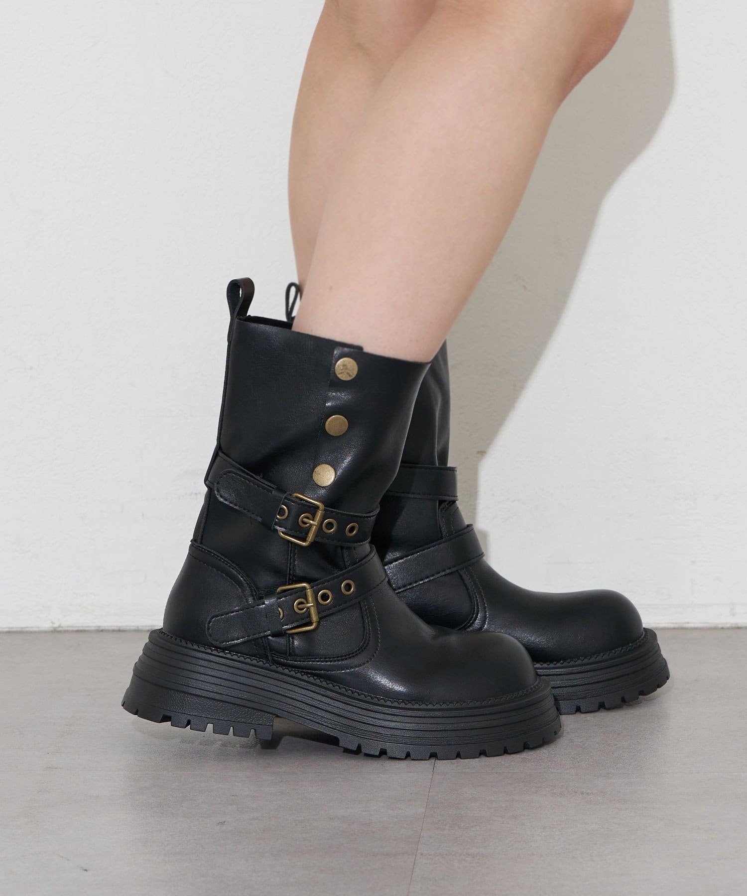 CIAOPANIC(チャオパニック) 【neutral by ciaopanic】厚底ベルト付ブーツ