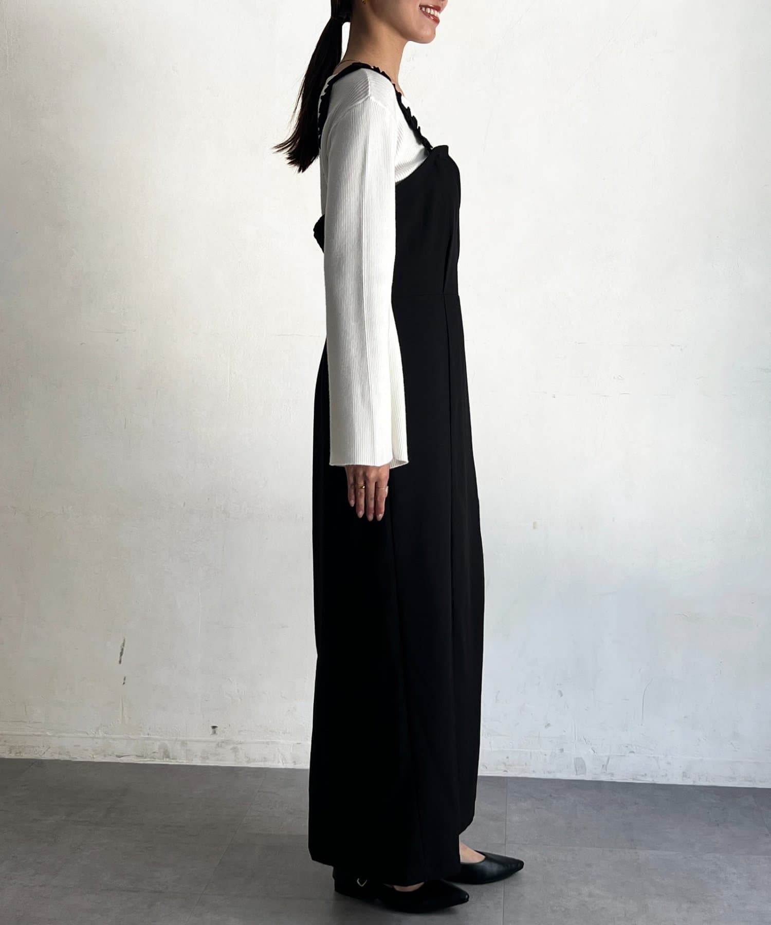 Chez toi(シェトワ) 【ITAMI企画】フレアスリーブニット×2WAYキャミワンピース