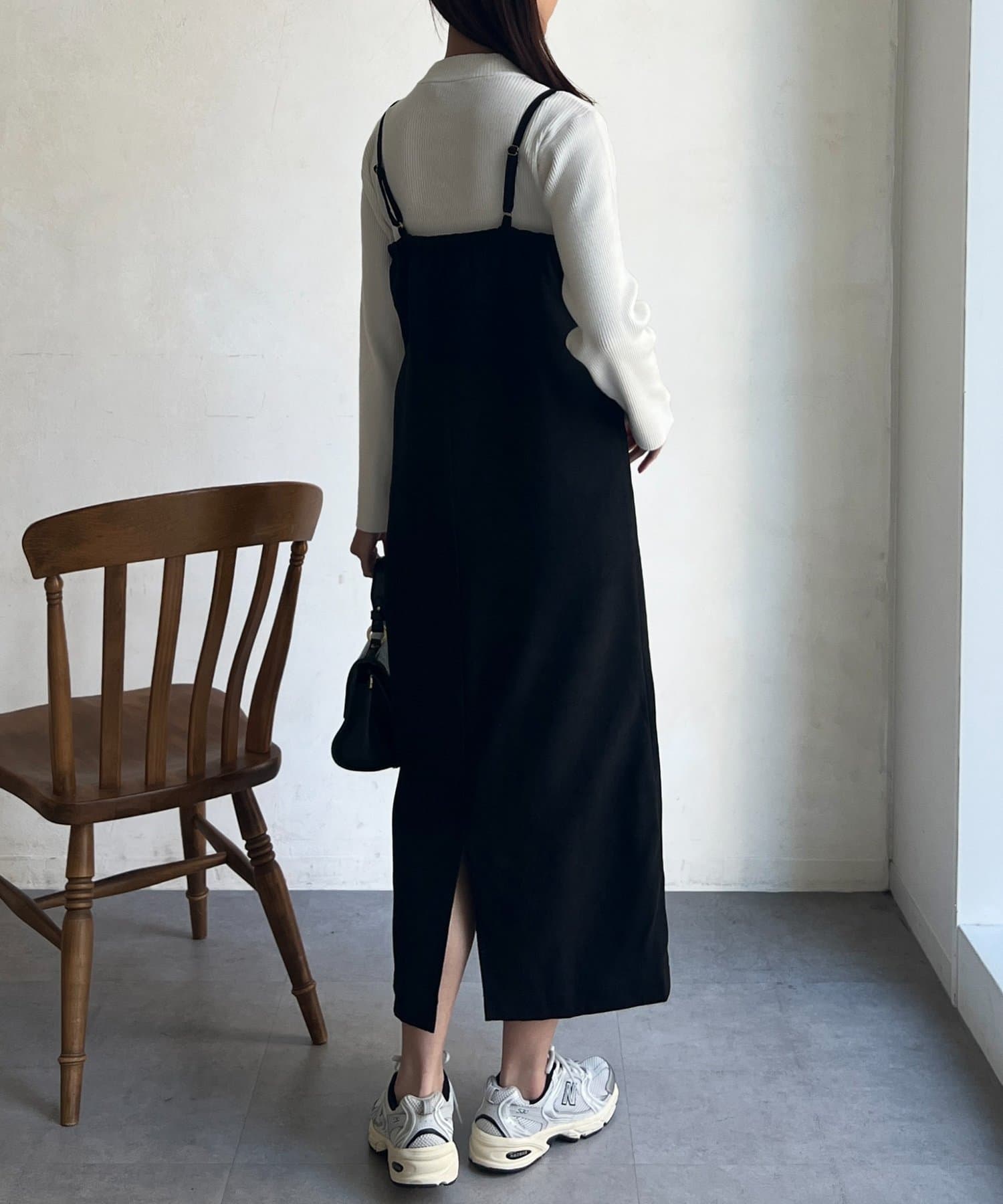 Chez toi(シェトワ) Iラインキャミワンピース×インナーニットプルオーバー