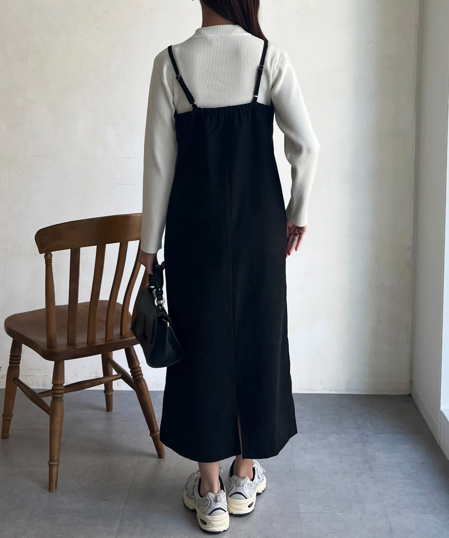 Chez toi(シェトワ) Iラインキャミワンピース×インナーニットプルオーバー