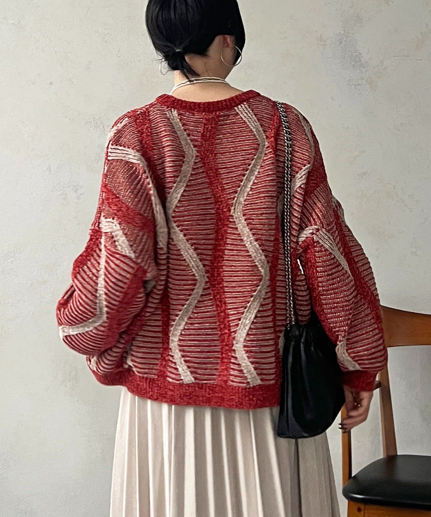 Croisiere(クロジエール) モールヤーン柄ニットプルオーバー