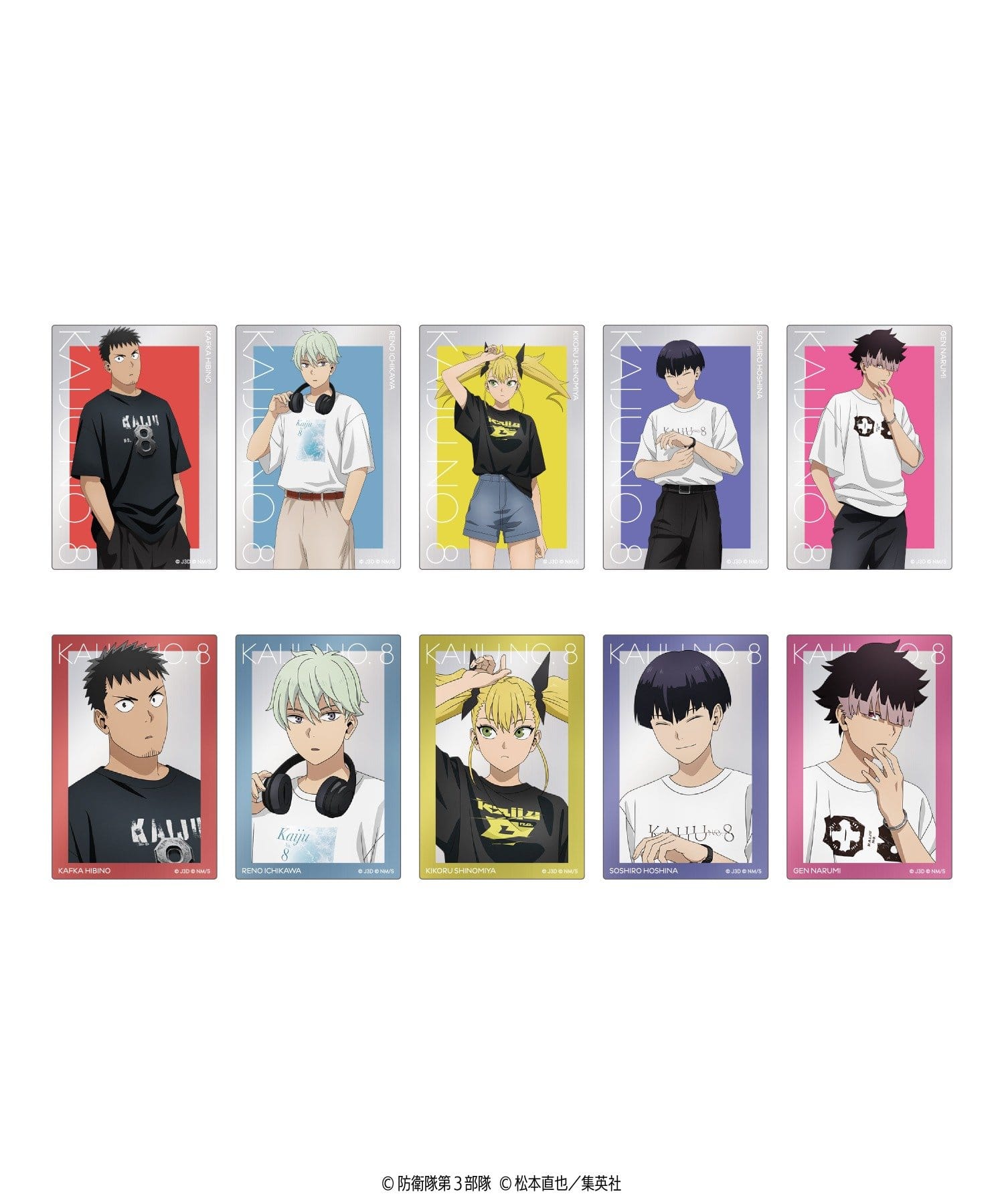 baseyard tokyo(ベースヤード トーキョー) 【怪獣８号】＜Tシャツver.＞トレーディング メタルカード３枚セット