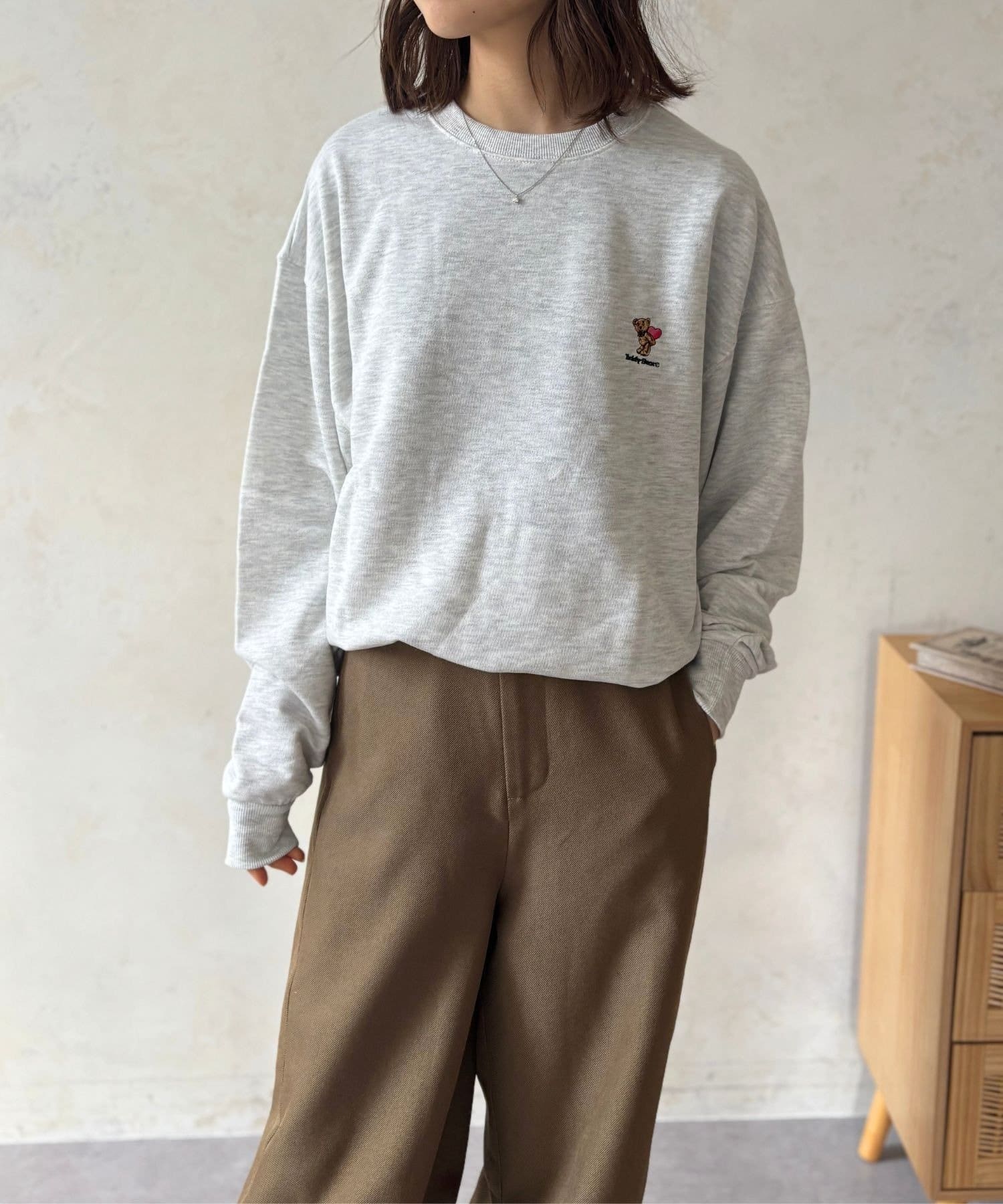 LOCUST(ローカスト) 【Teddy】刺繍スウェットハートクマ