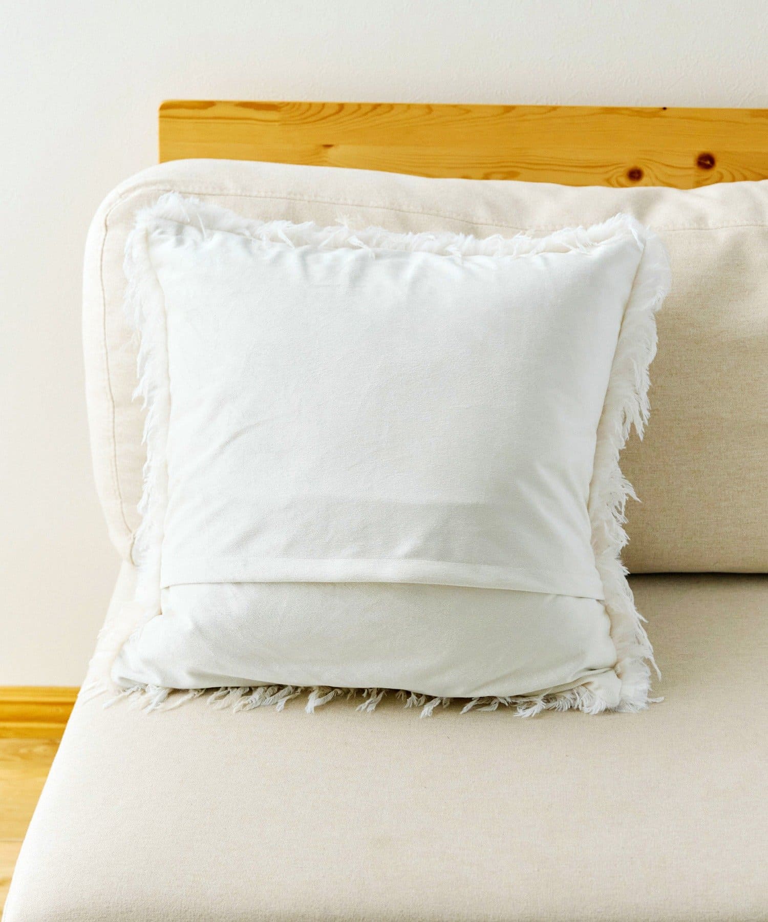 ミックスフェイクファークッションカバー：45×45cm／チェックと