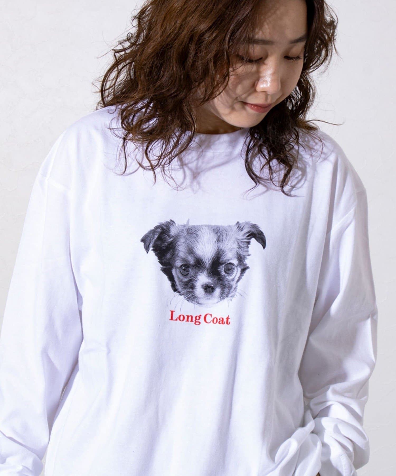 FREDY & GLOSTER(フレディ アンド グロスター) 【人気シリーズ】【DOG&CAT】犬猫プリント クルーネックロンT