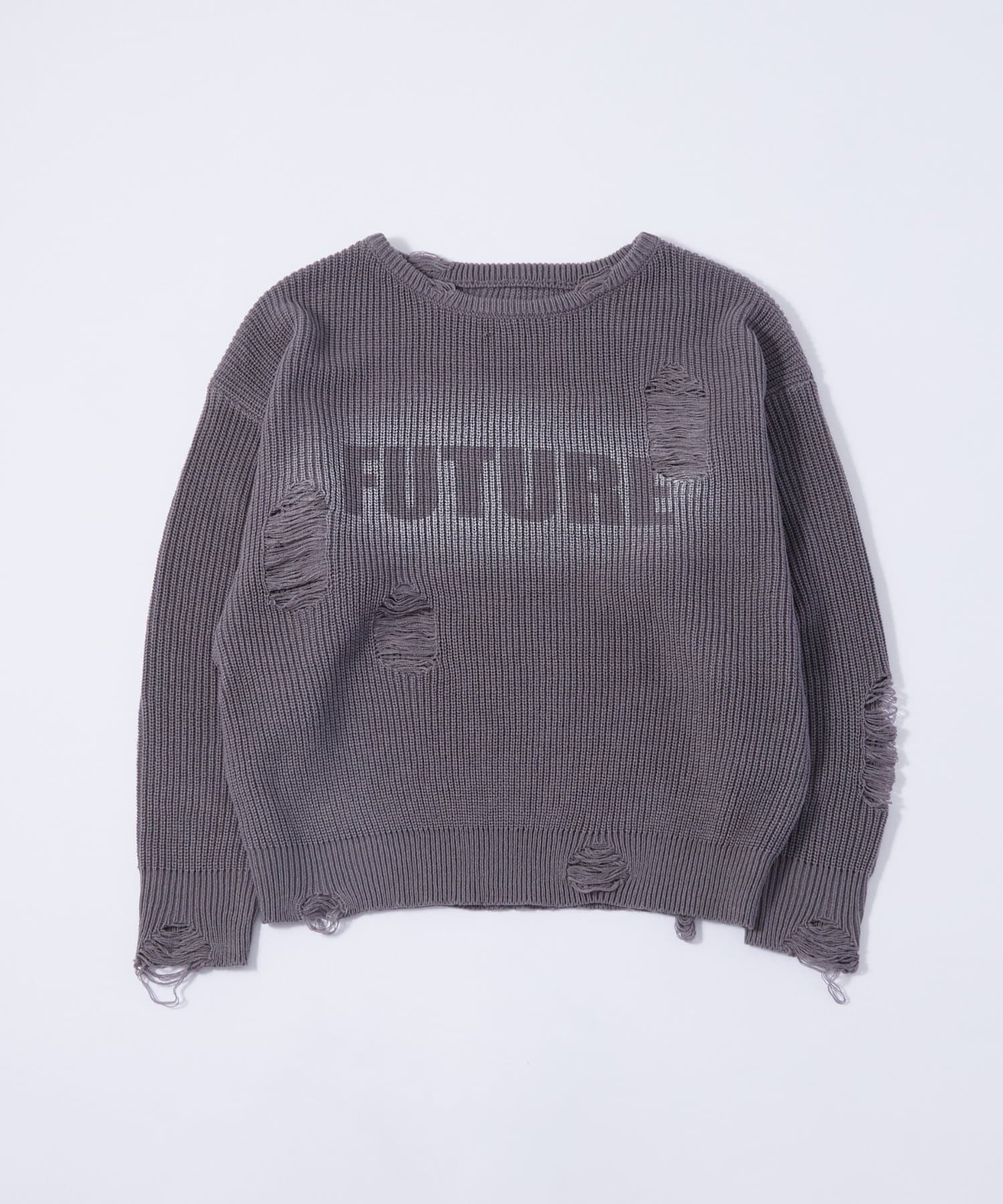 WHO’S WHO gallery(フーズフーギャラリー) ダメージスプレーロゴニット