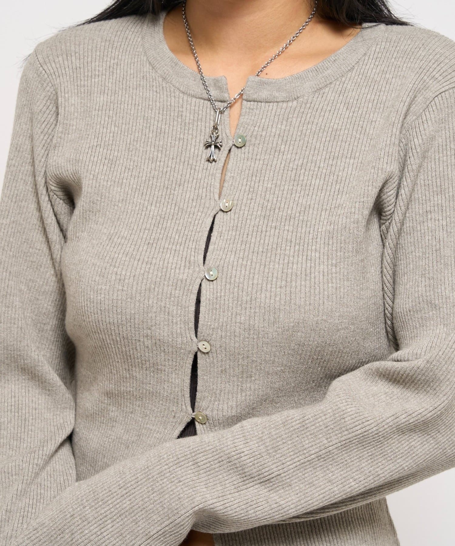 WHO’S WHO gallery(フーズフーギャラリー) リブニットナローカーディガン