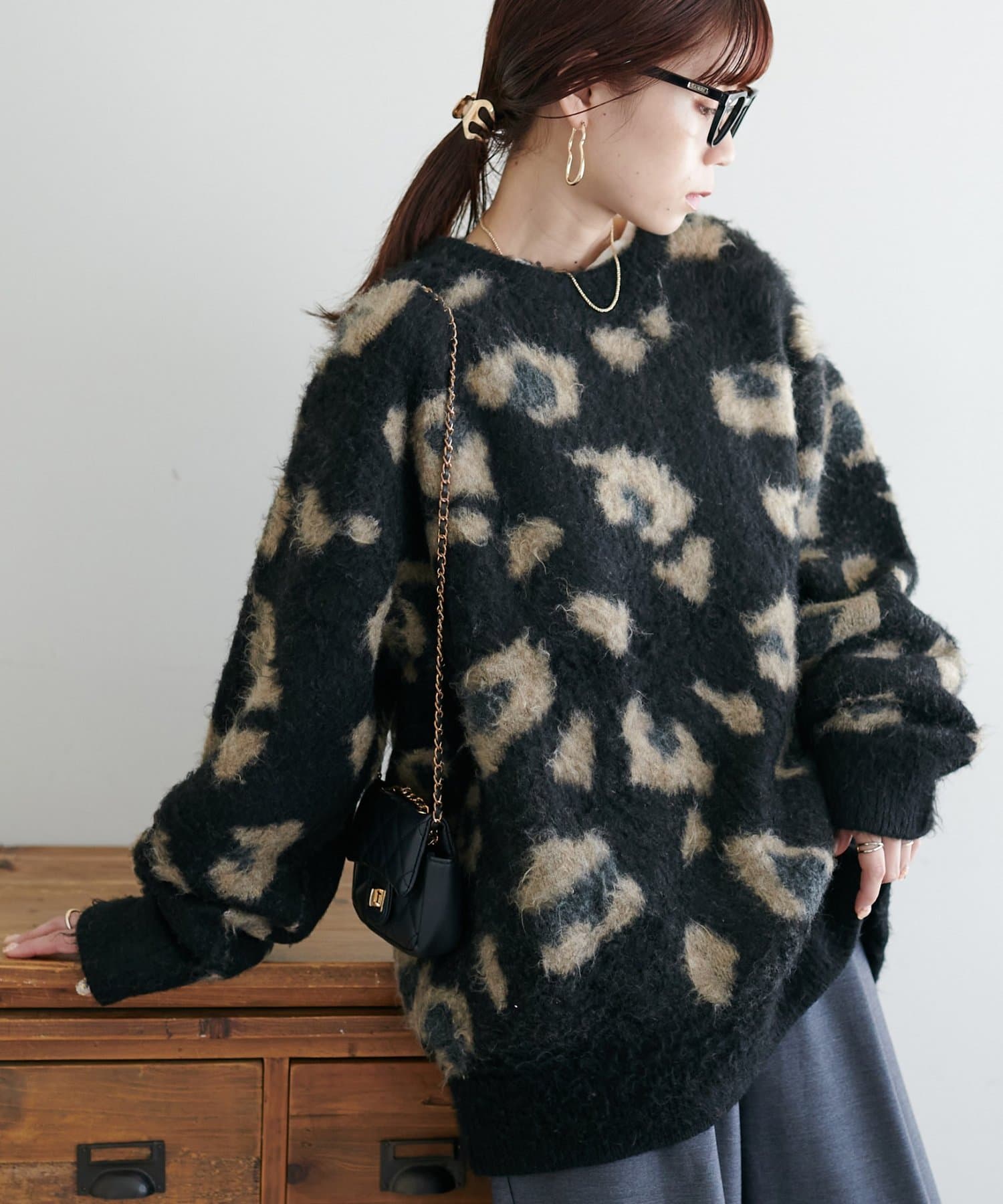 DISCOAT(ディスコート) 【ユニセックス/WEB限定】ダブルジャガードアニマル柄ニット