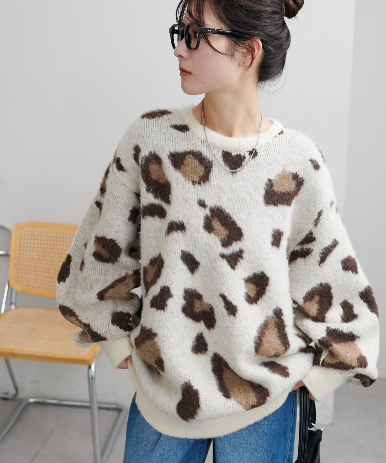 DISCOAT(ディスコート) 【ユニセックス/WEB限定】ダブルジャガードアニマル柄ニット