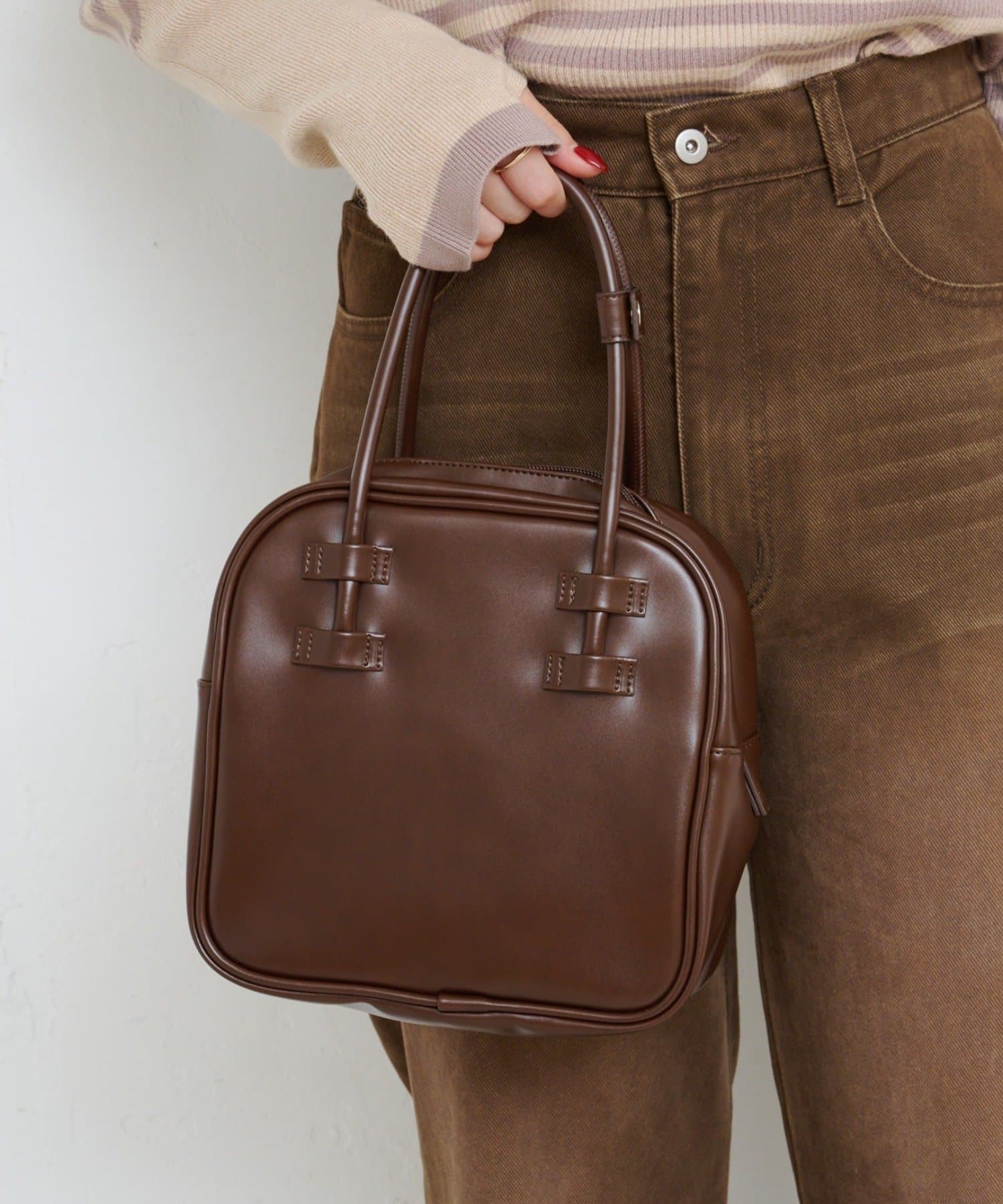 Kastane(カスタネ) 【レザー&スエード/4色展開】B スクエアベーシックBAG