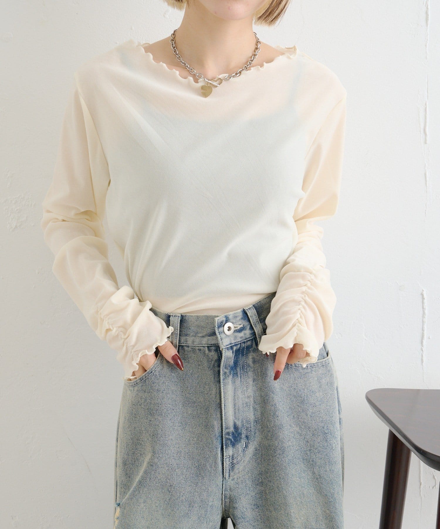 アルベロ　トップス 25AW PRE-ORDER】Botanical Jacquard Prime-Over Crew Neck Knit