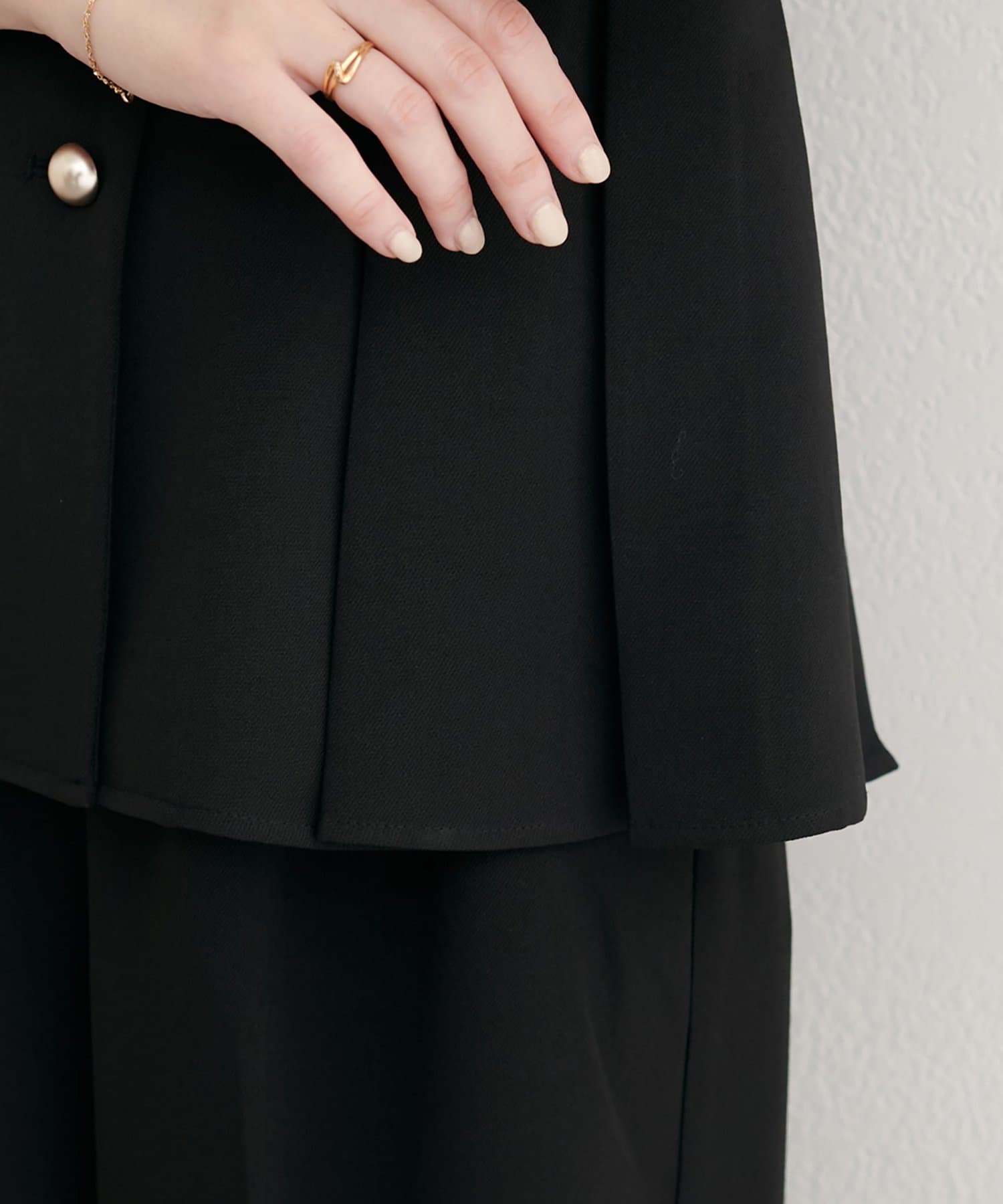 natural couture(ナチュラルクチュール) 【WEB限定】金釦ペプラムベスト