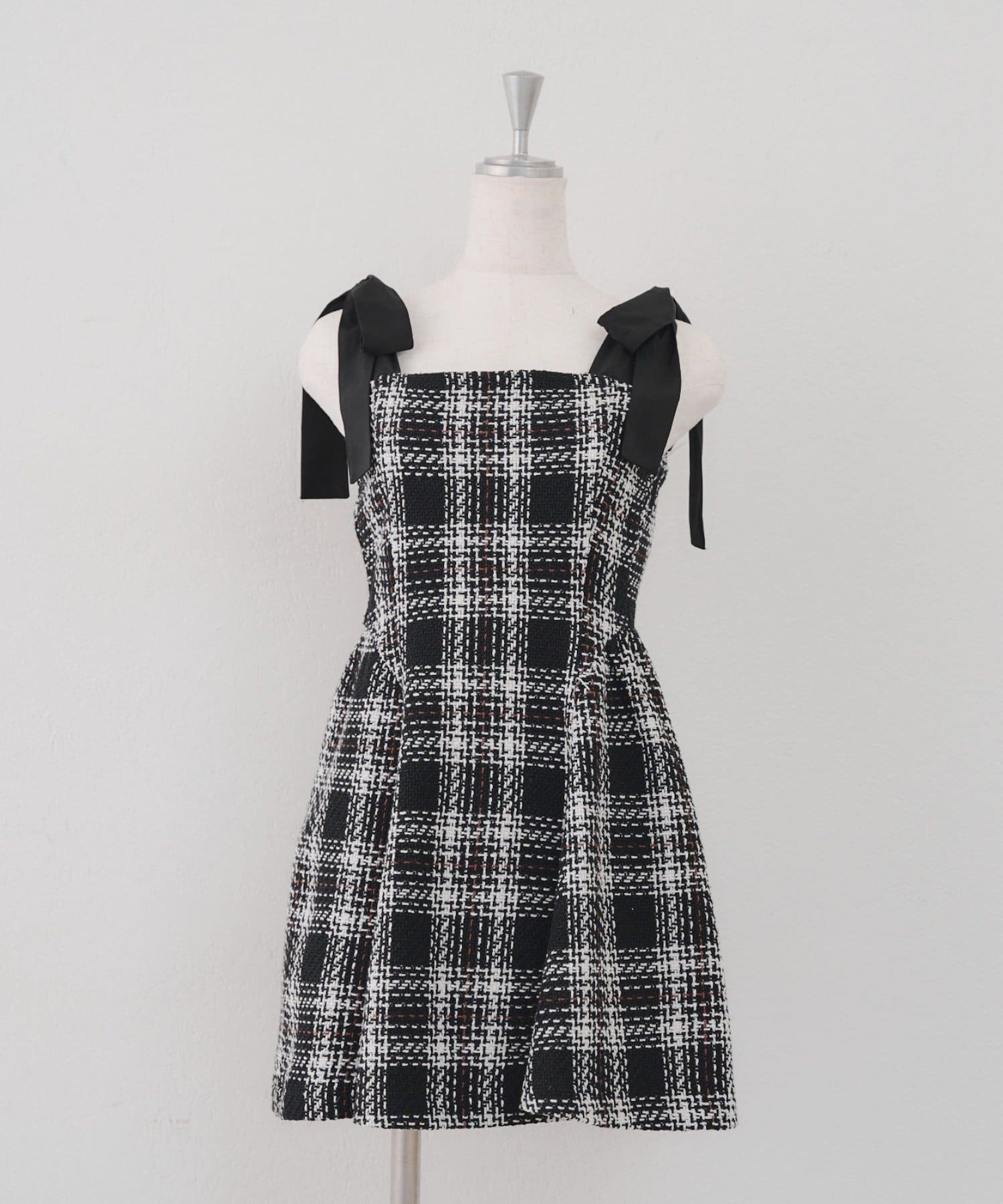 Remind me and forever(リマインドミーアンドフォーエバー) 【Tweed Collection】肩リボンミニジャンスカ