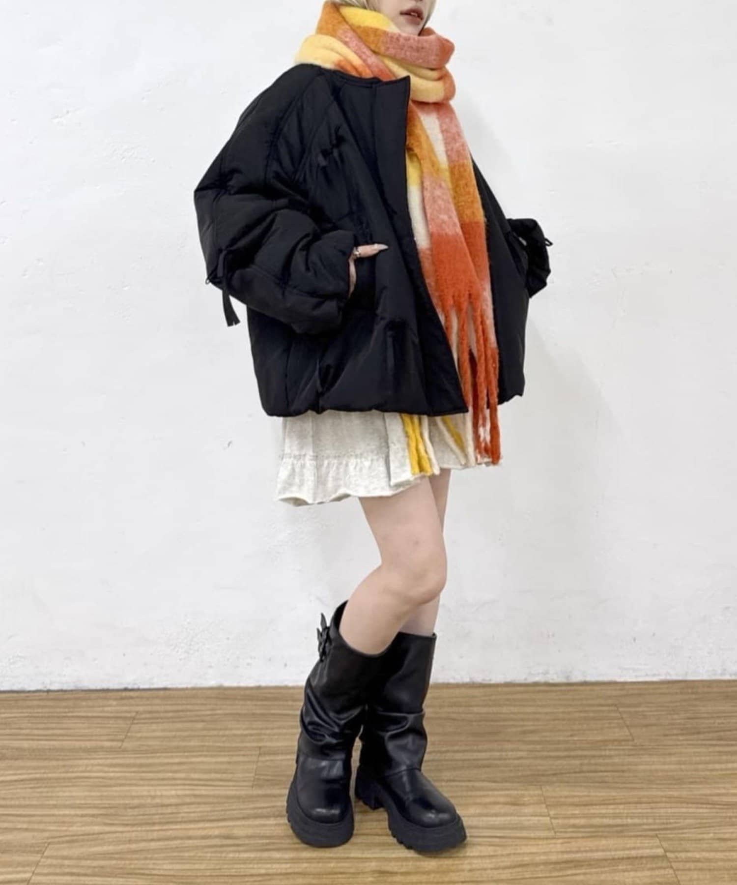 w closet(ダブルクローゼット) 【1枚でトレンドのバレエコア♪】中綿リボンブルゾン