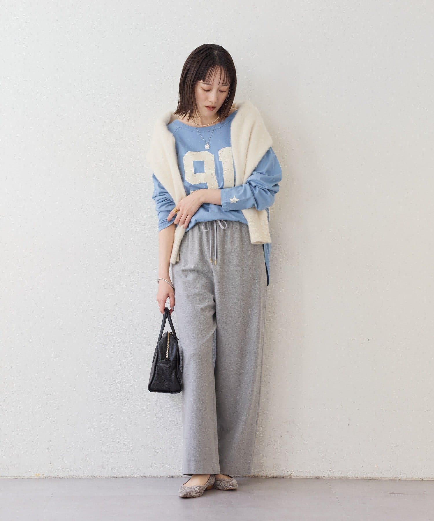 RIVE DROITE(リヴドロワ) 【真冬でも暖か】両面起毛イージーストレートパンツ