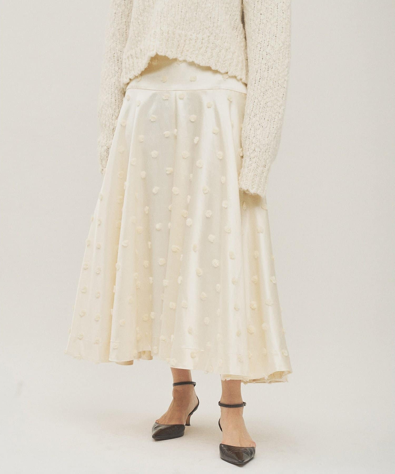 Whim Gazette(ウィム ガゼット) ボンボンジャガードスカート