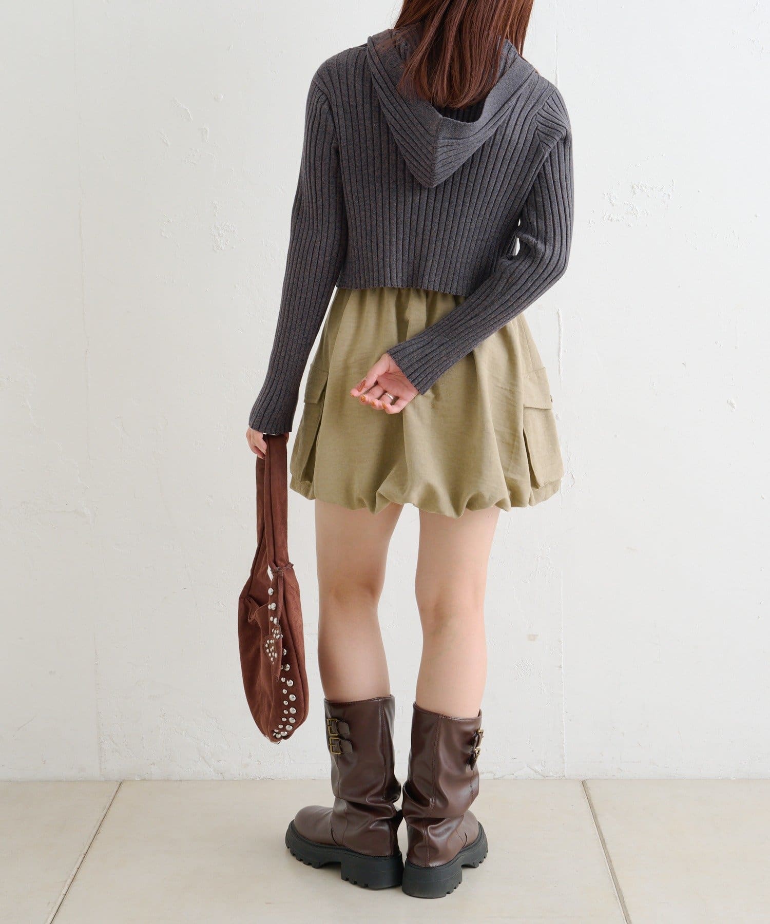w closet(ダブルクローゼット) WZIPフーディーニット