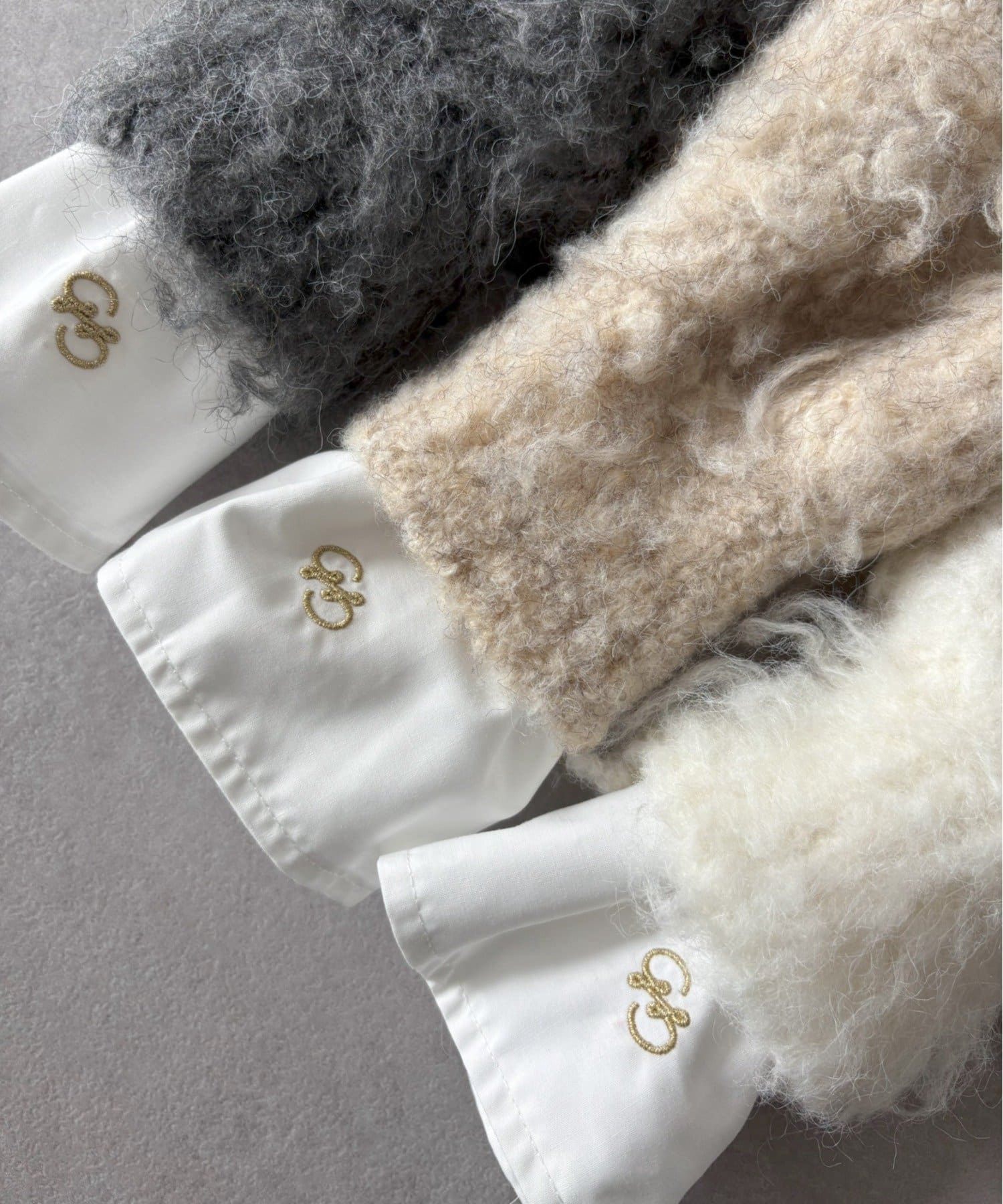 gemeil(ジェムイル) ドッキングスリーブシャギーニット(LA-333)