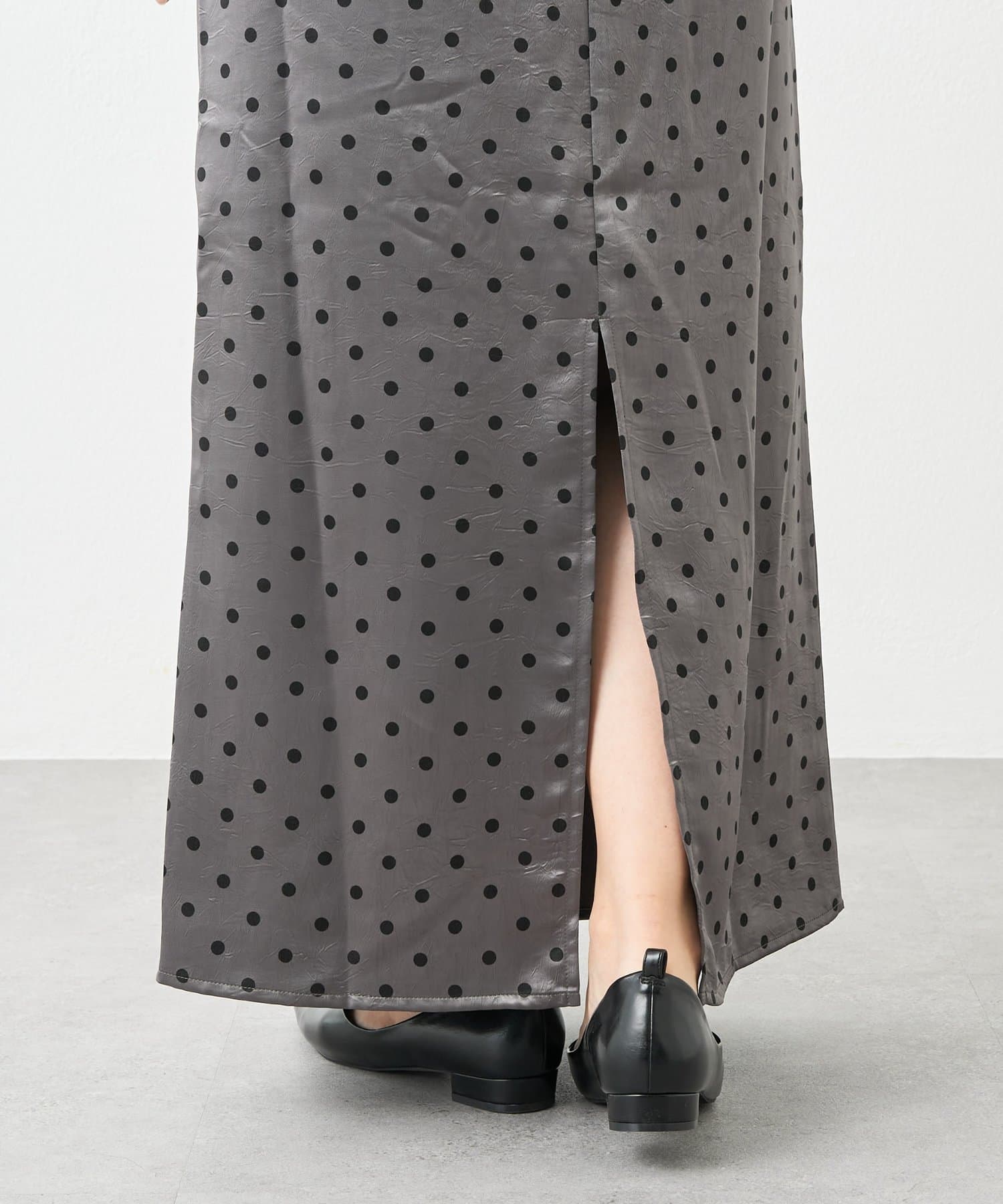 un dix cors(アンディコール) 《大人可愛い◎》ドットサテンIラインスカート