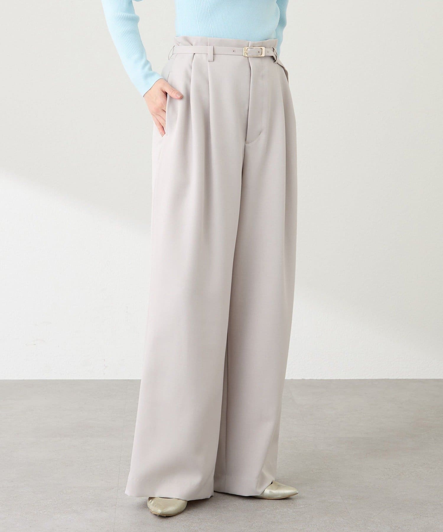 La boutique BonBon(ラブティックボンボン) ベルト付きワイドパンツ