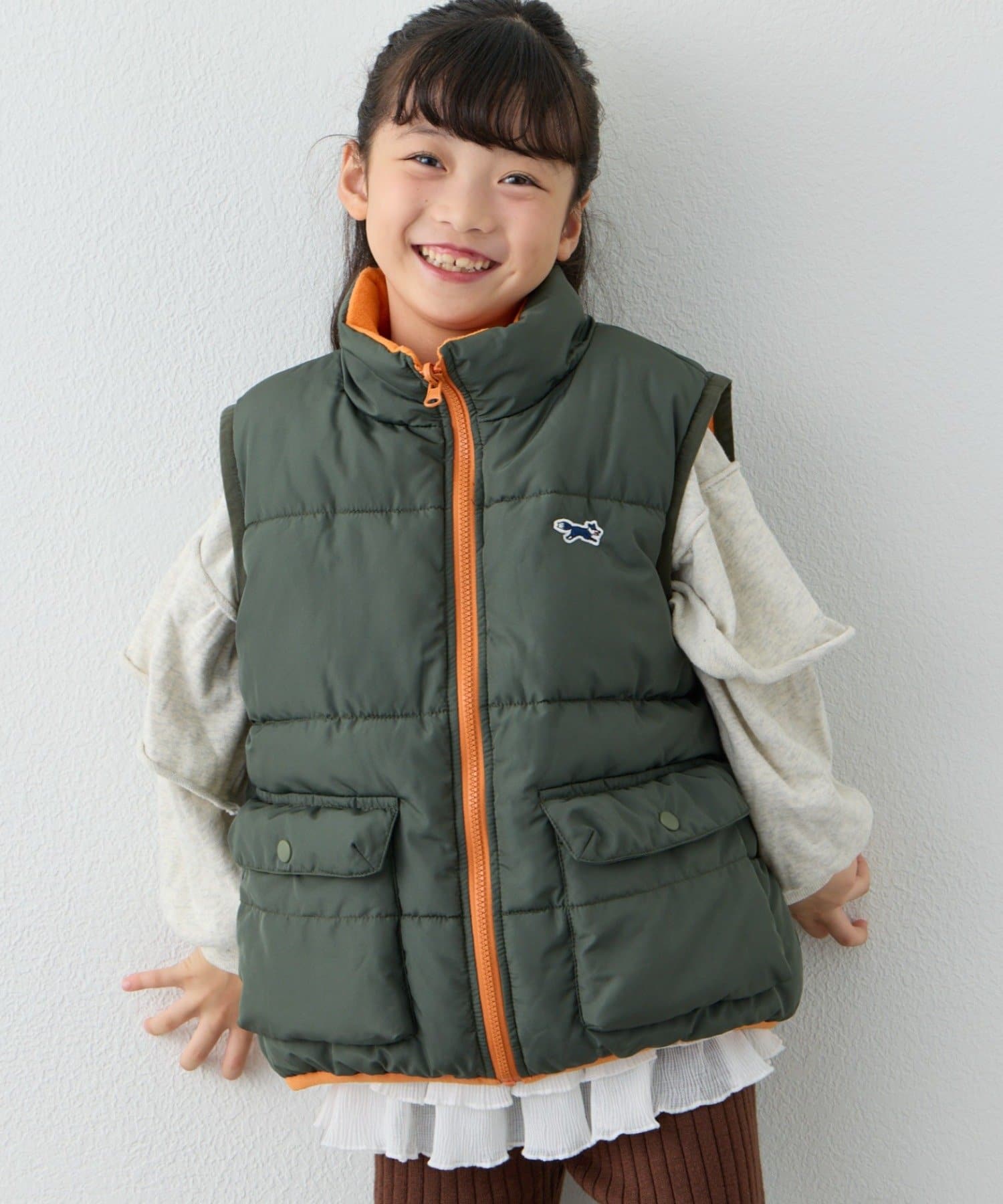 CIAOPANIC TYPY(チャオパニックティピー) 【KIDS】【FOX×TYPY】リバーシブル配色フリース中綿ベスト