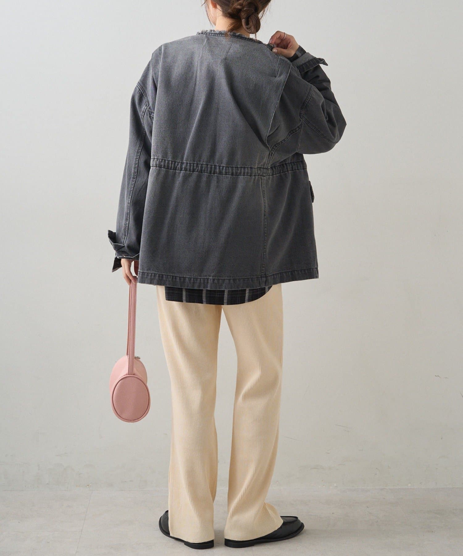 PUAL CE CIN(ピュアルセシン) デニムノーカラーワークジャケット