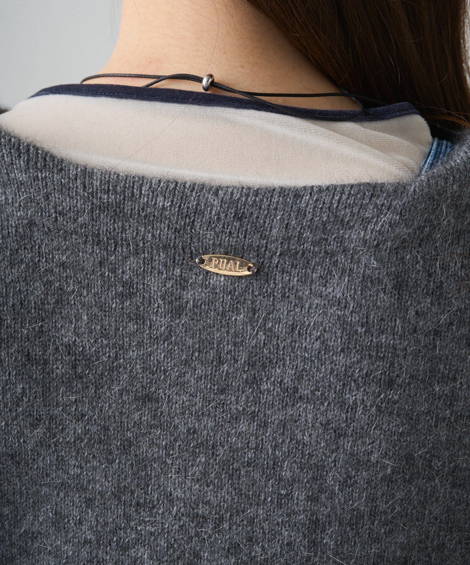 PUAL CE CIN(ピュアルセシン) Wフェイスニットノーカラーハーフコート