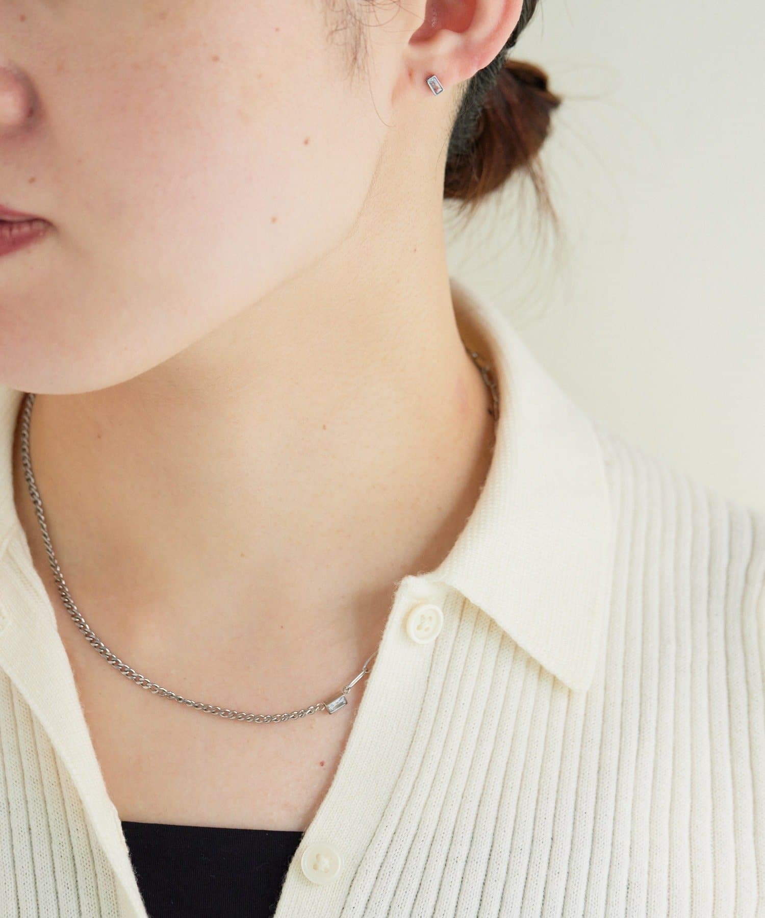 ear PAPILLONNER(イア パピヨネ) 《金属アレルギー対応/ステンレス》キュービックネックレス