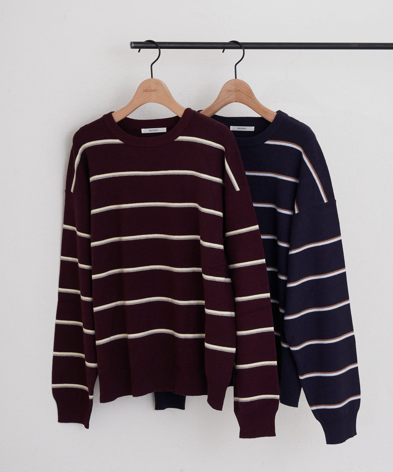 DISCOAT(ディスコート) 【ユニセックス】ボーダースムースニット