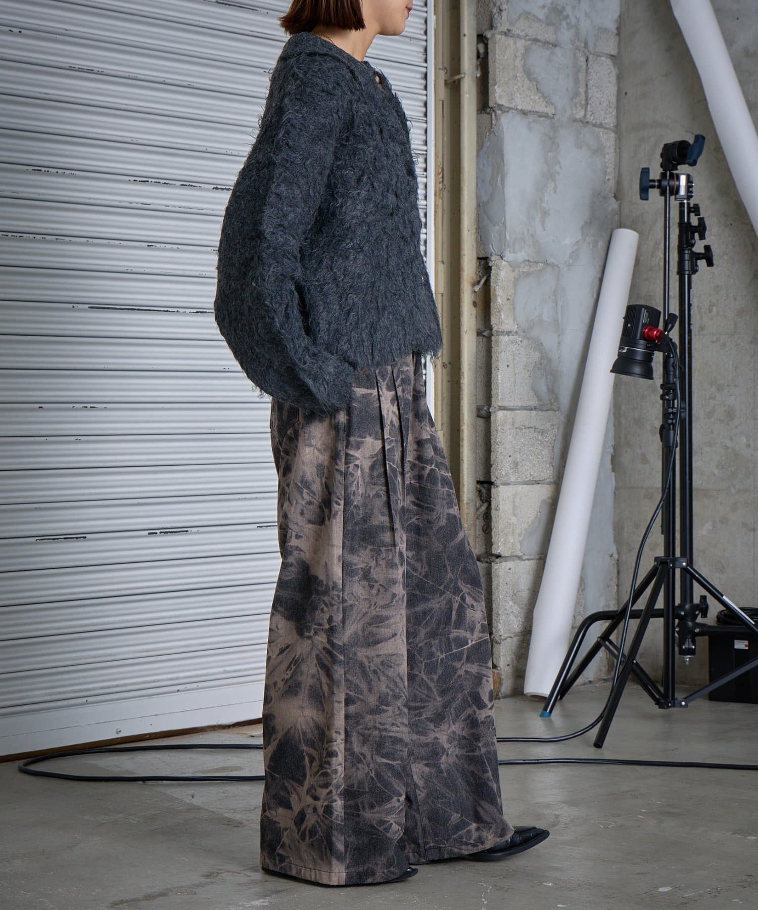 -goocy-(グーシー) MIXシャギー衿付きカーディガン