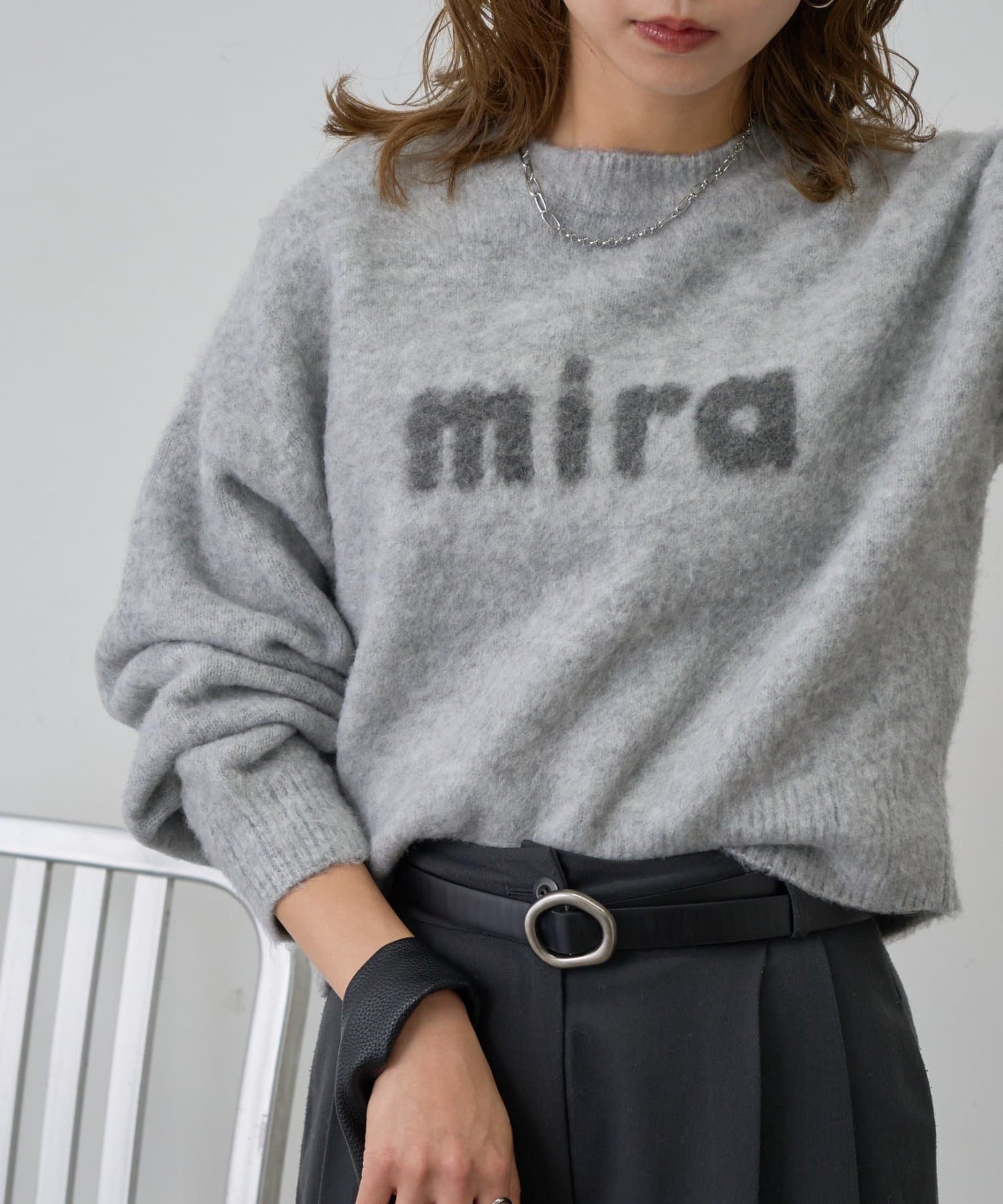 COLONY 2139(コロニー トゥーワンスリーナイン) miraロゴジャガードニットプルオーバー