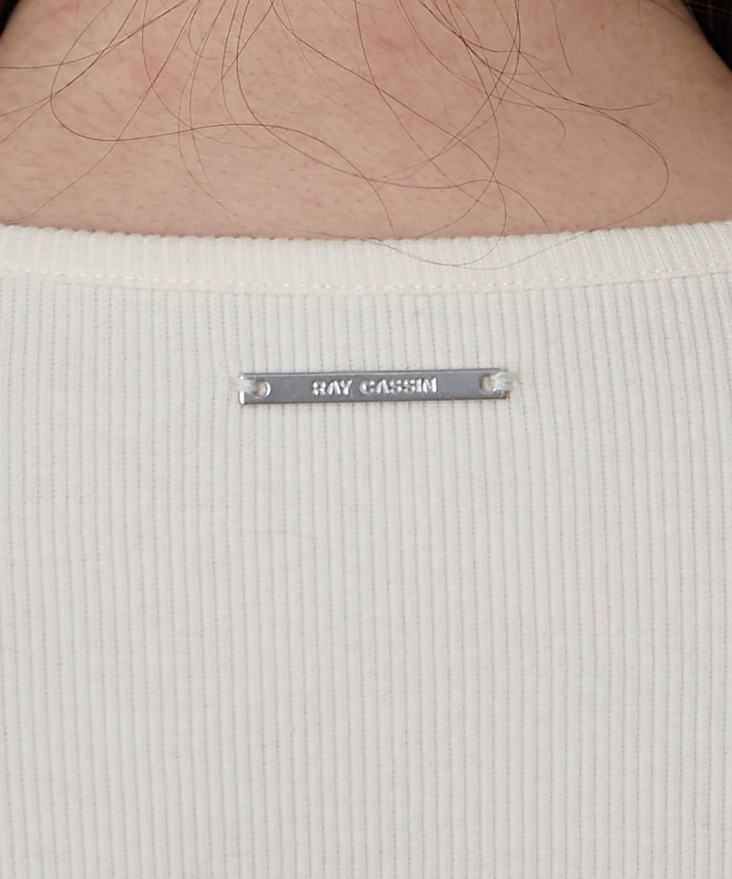 RAY CASSIN(レイカズン) ラインストーンロゴチビロンTシャツ