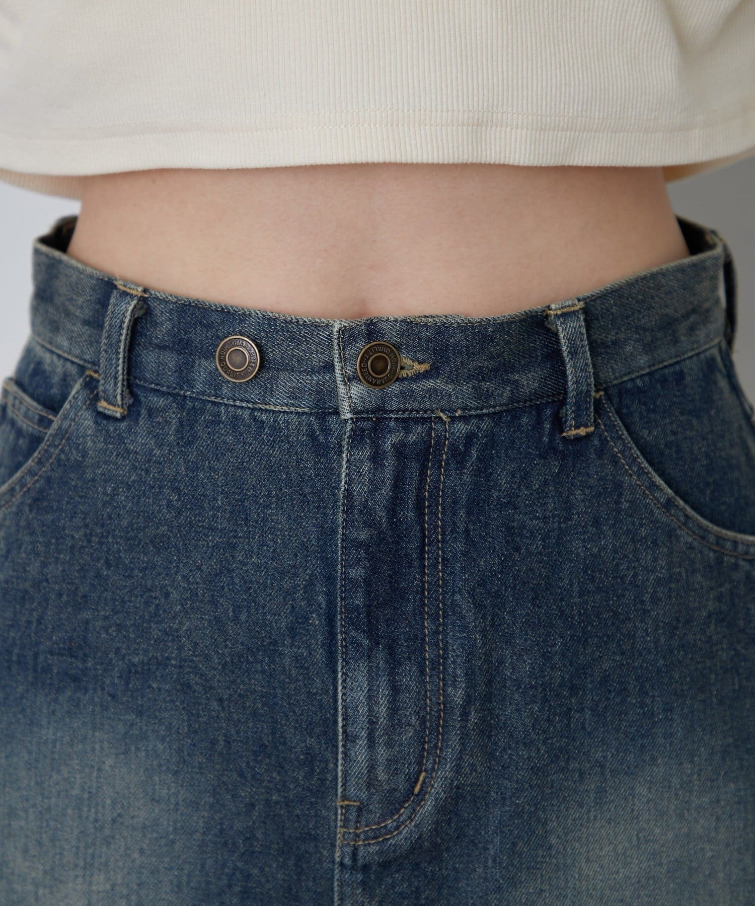 RAY CASSIN(レイカズン) ピグメントデニムミニスカート