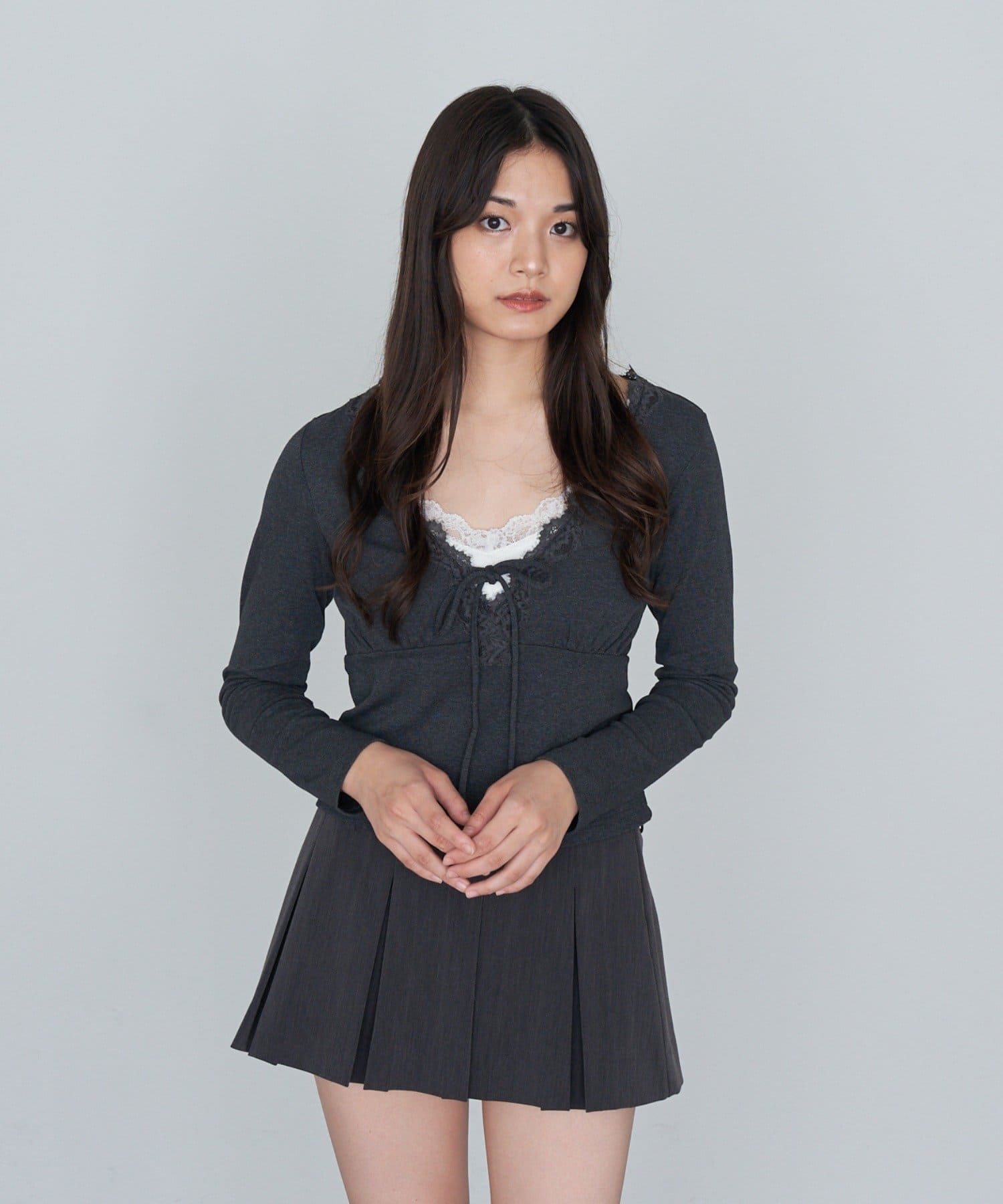 RAY CASSIN(レイカズン) レース切替ロンTシャツ