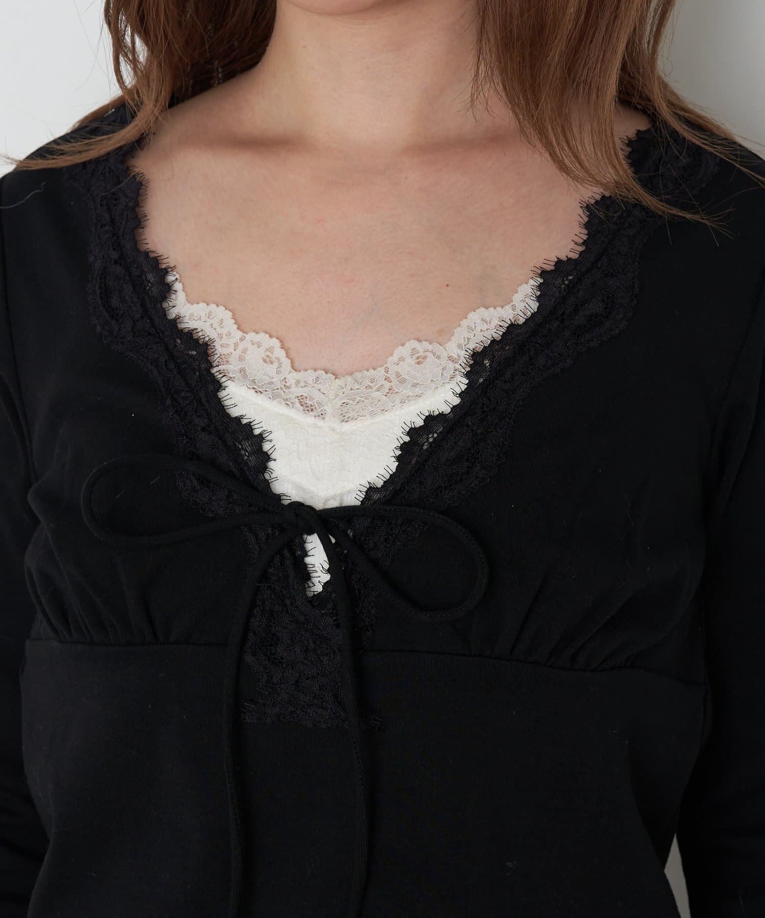 RAY CASSIN(レイカズン) レース切替ロングTシャツ