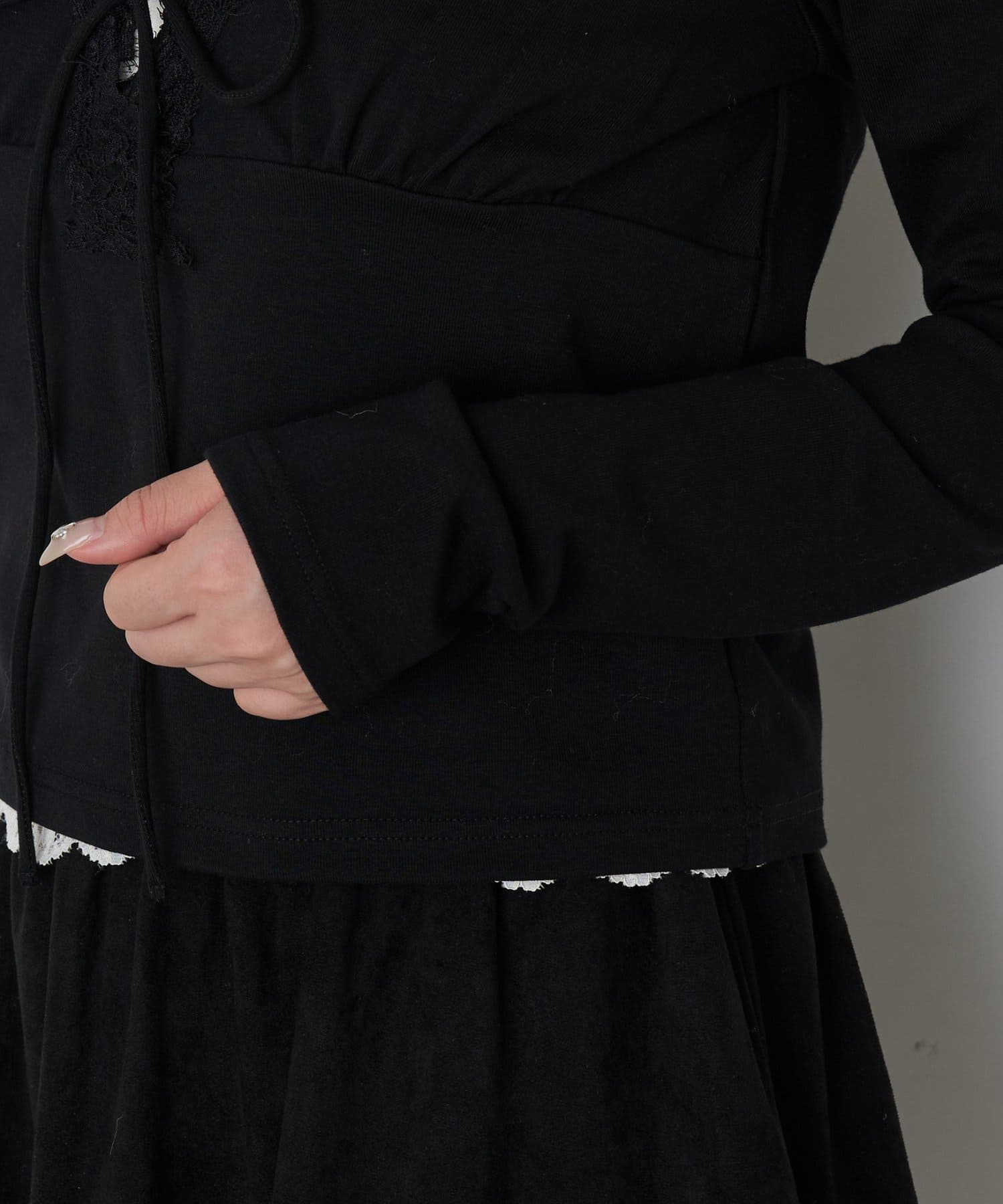 RAY CASSIN(レイカズン) レース切替ロングTシャツ