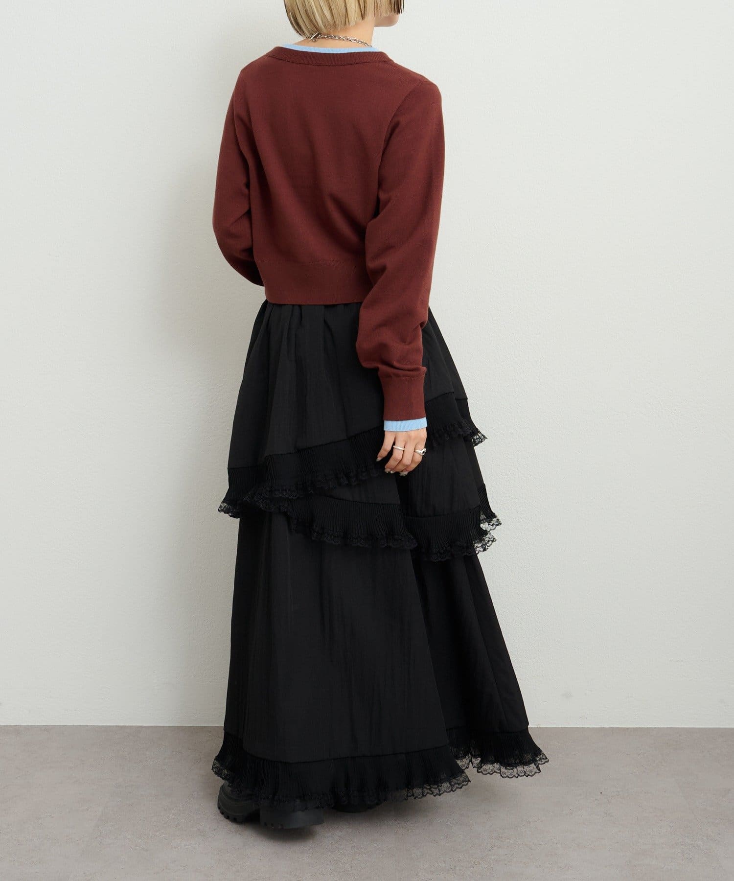 w closet(ダブルクローゼット) イレヘムレースロングスカート