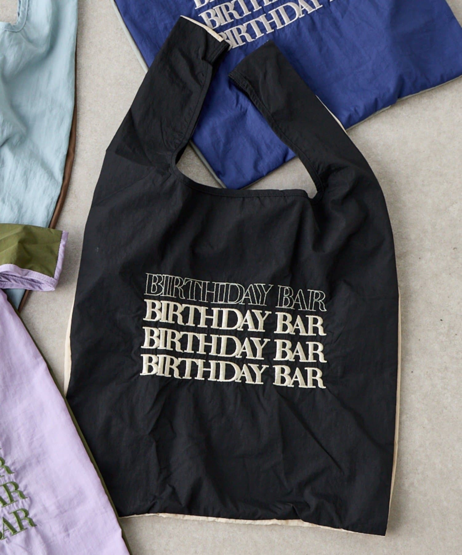 BIRTHDAY BAR(バースデイバー) BBロゴ刺繍エコバッグショルダー付き