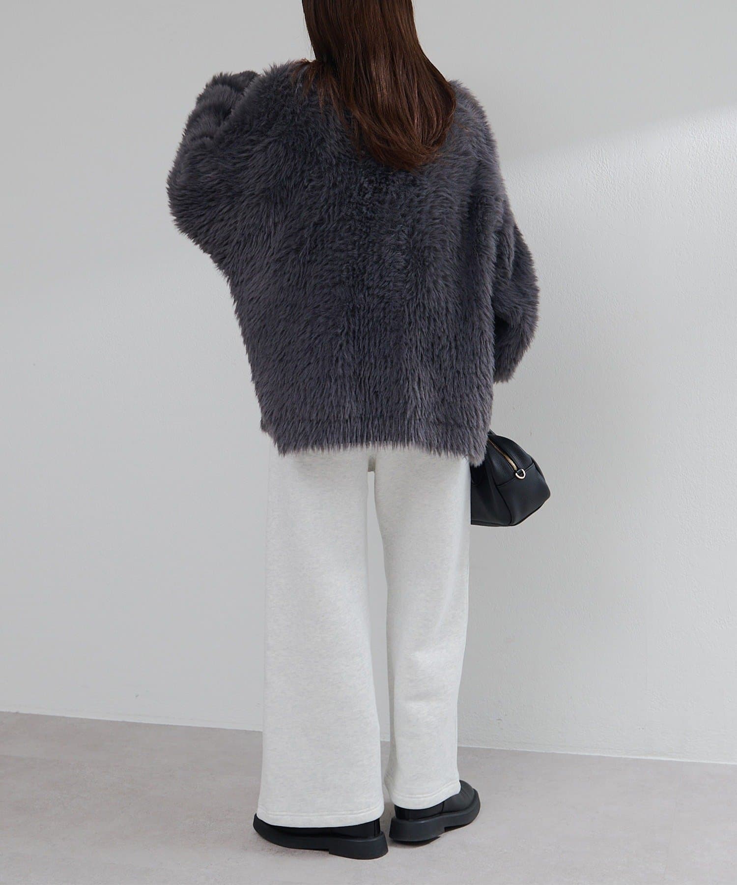 PUAL CE CIN(ピュアルセシン) シャギーニットVネックカーディガン