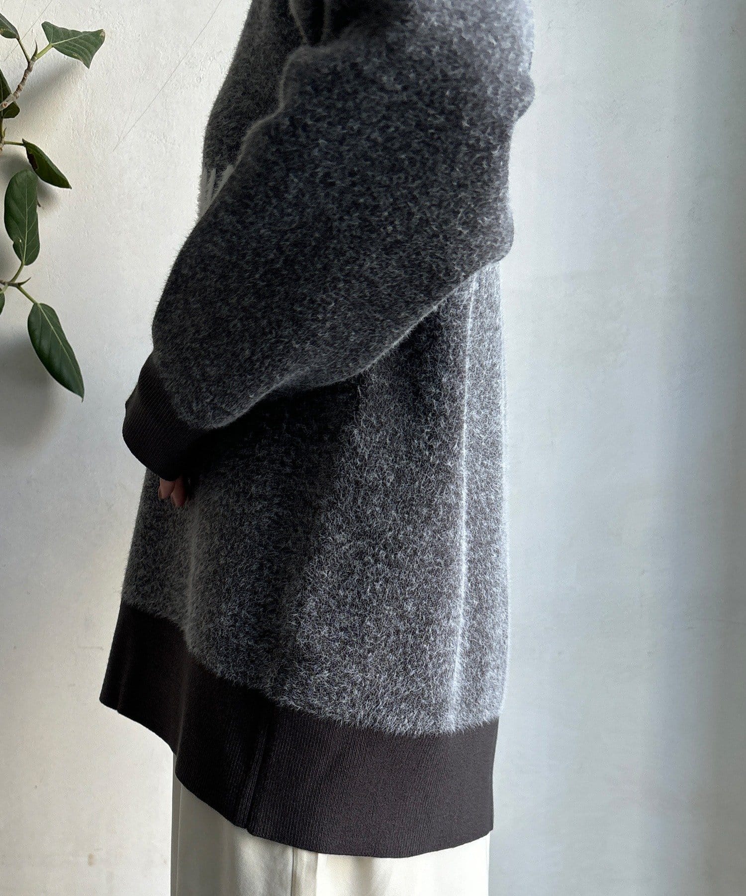 DOUDOU(ドゥドゥ) 【WEB限定】ロゴシャギーニット